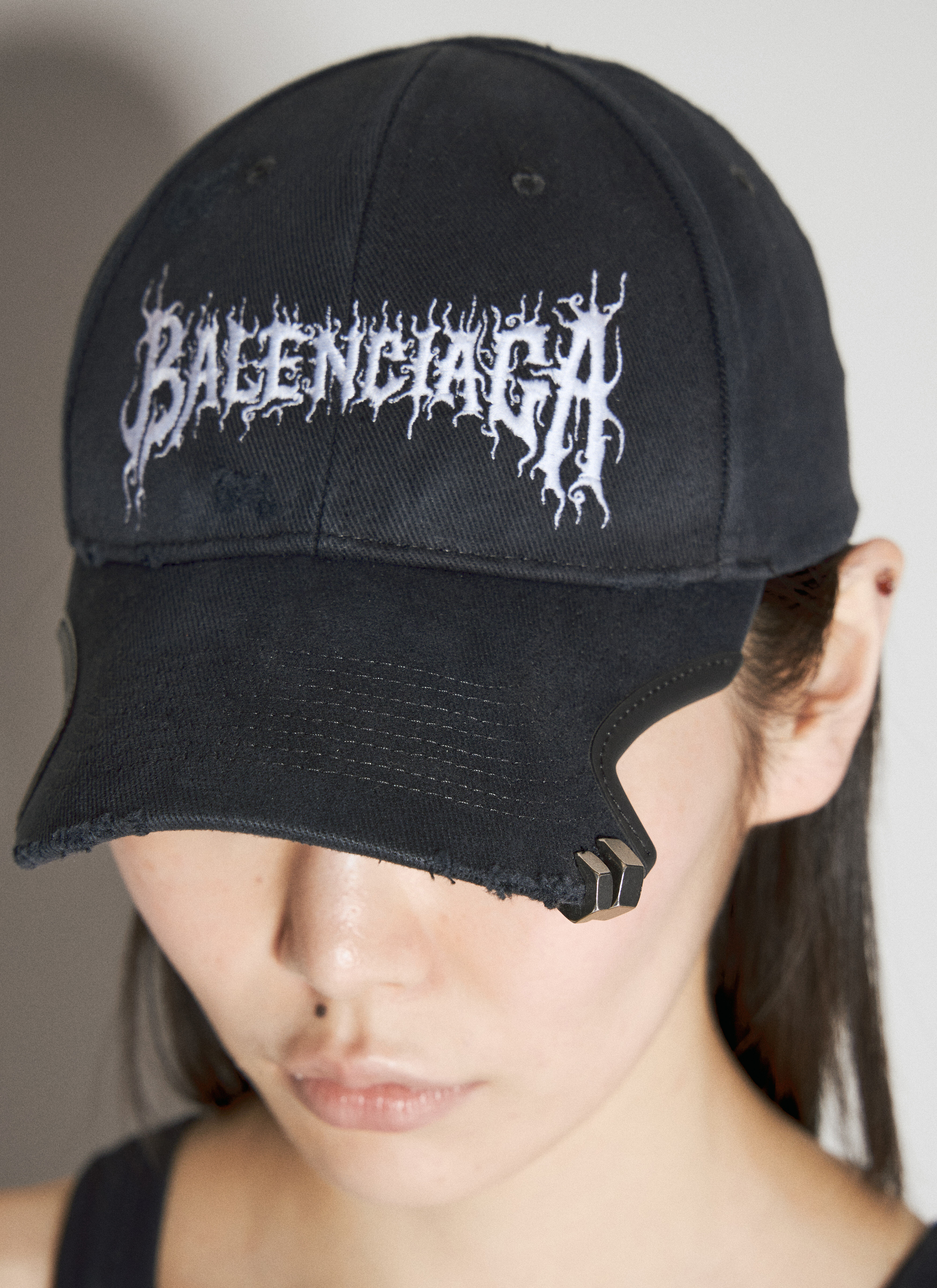 Balenciaga レディース DIY メタル アウトライン ベースボールキャップ