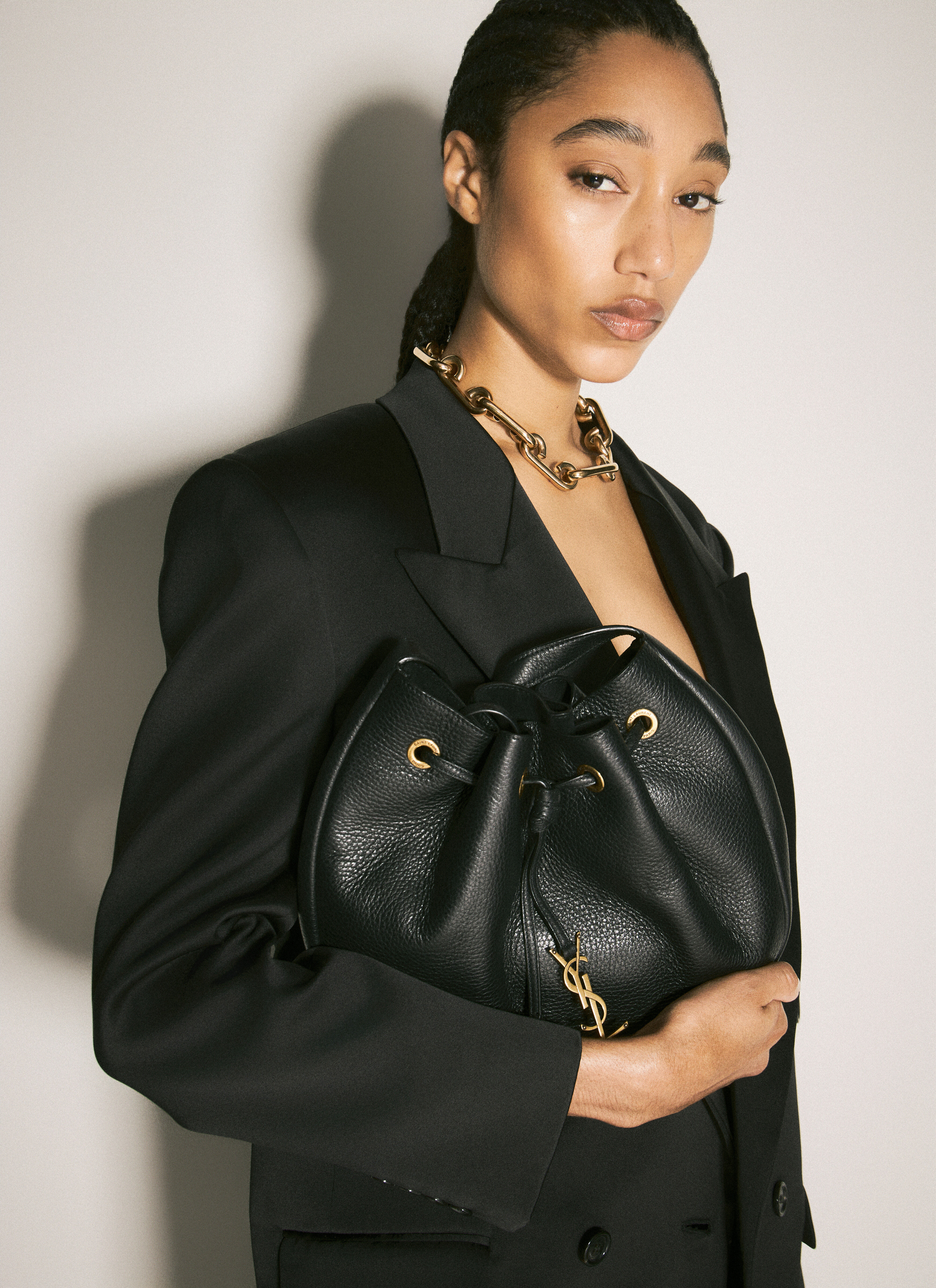 Saint Laurent Women's' Paris VII Small Flat Hobo Shoulder Bag in