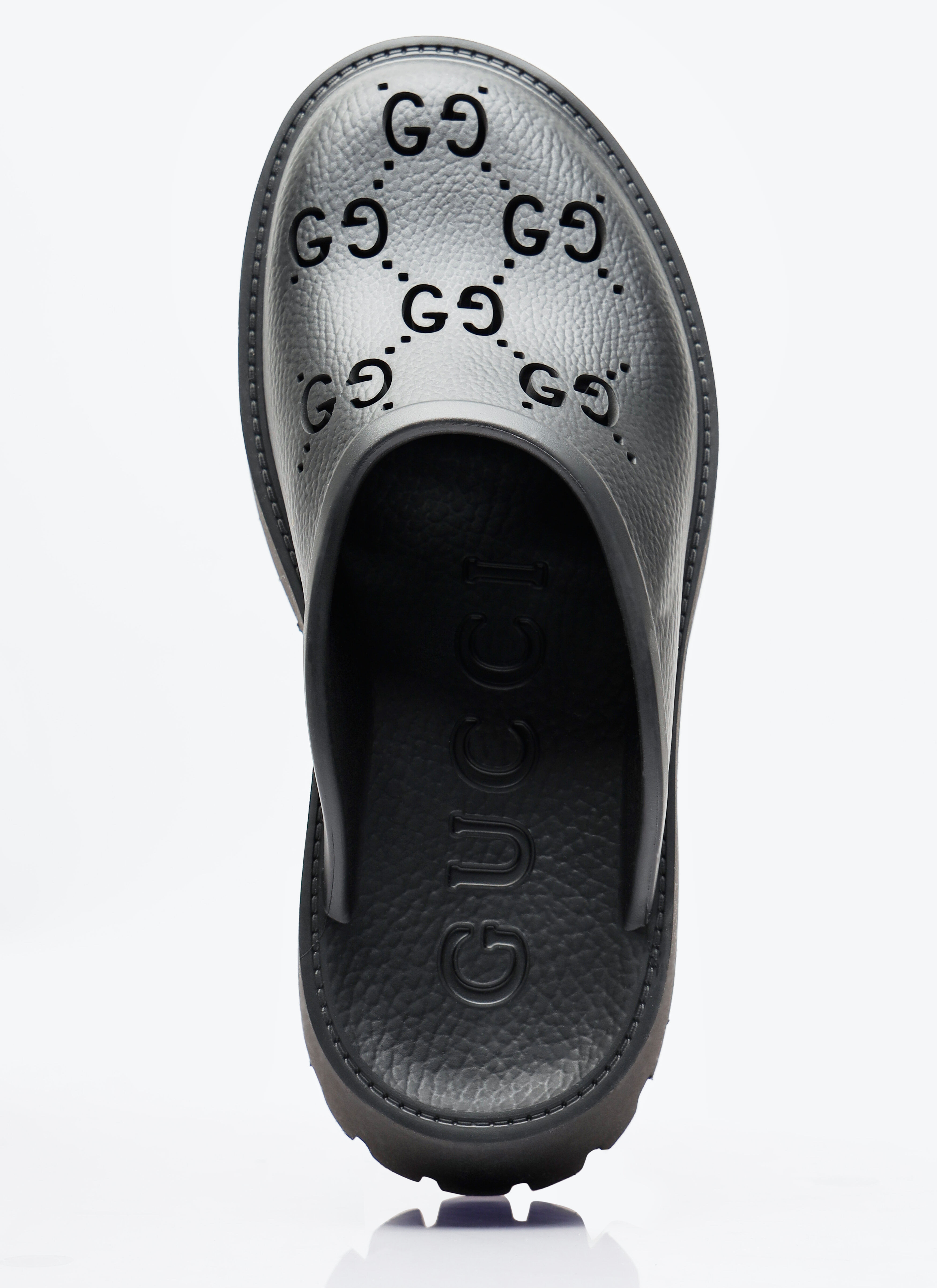 Gucci Perforated G Platform Slip Ons in Black | LN-CC