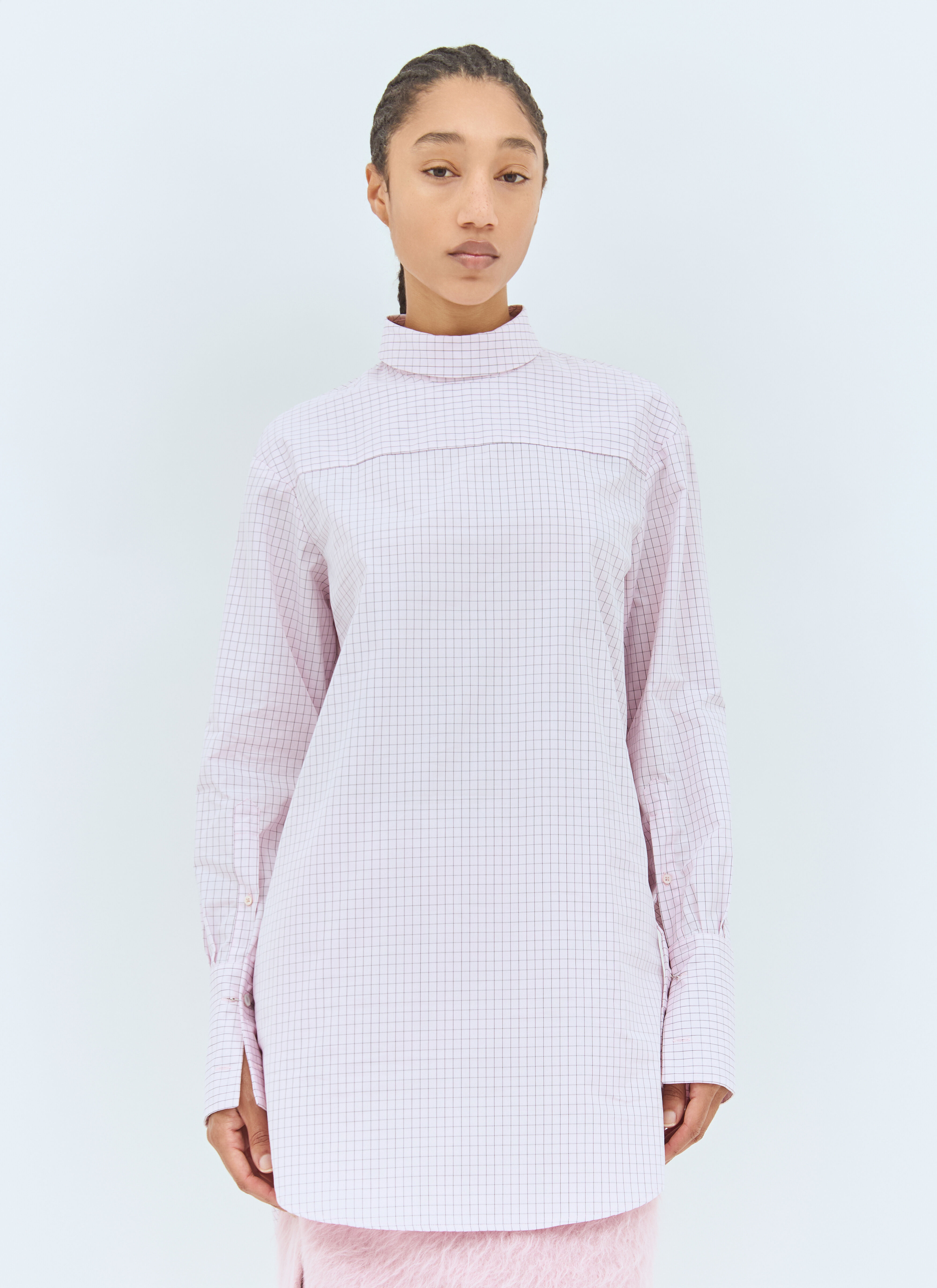 Dries Van Noten Women's' High Neck Shirt in Pink | LN-CC®