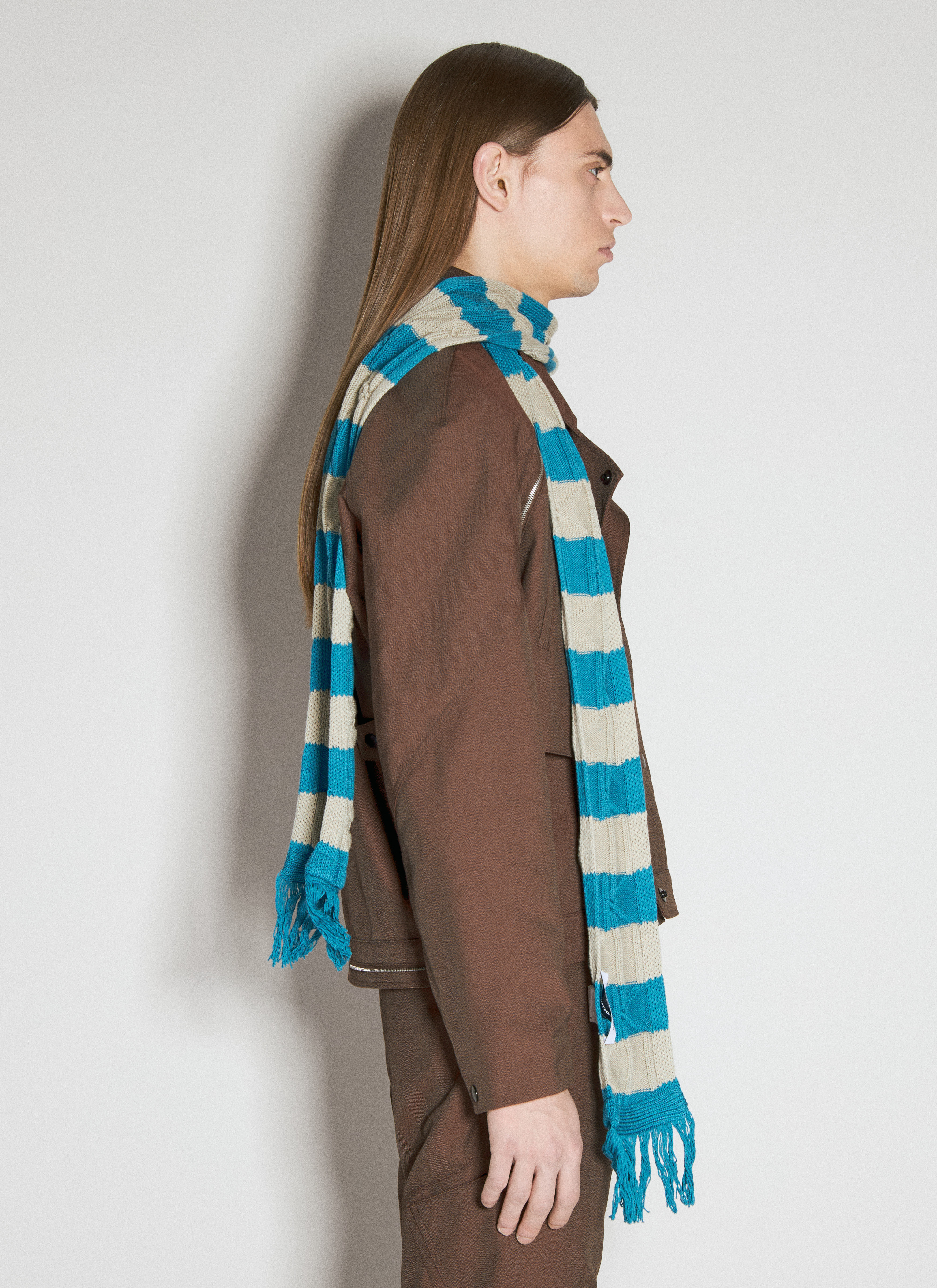 Kiko Kostadinov Men's' Merli Striped Scarf in Blue | LN-CC®