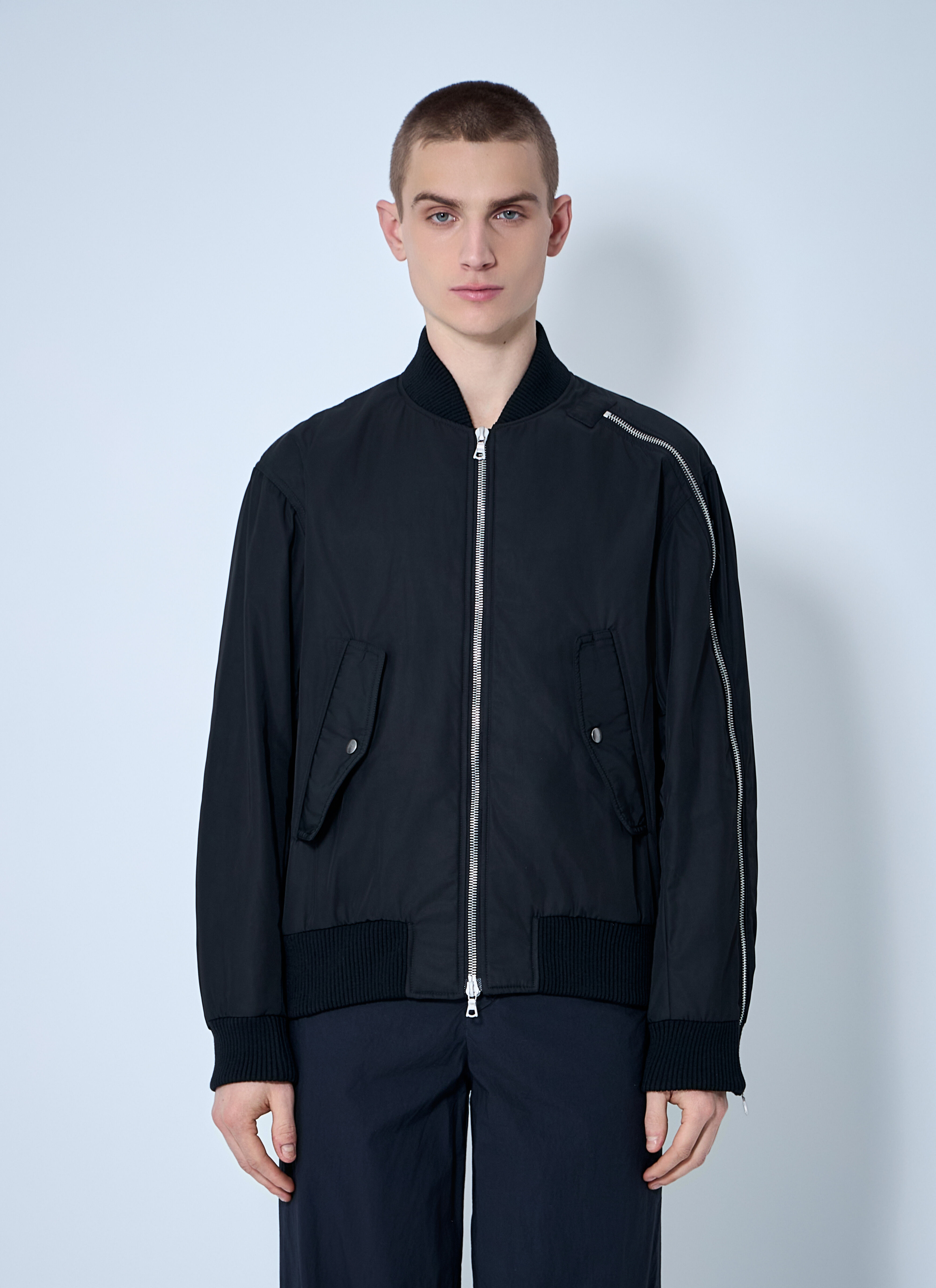 Dries Van Noten Men's' Nylon Bomber Jacket in Black | LN-CC®