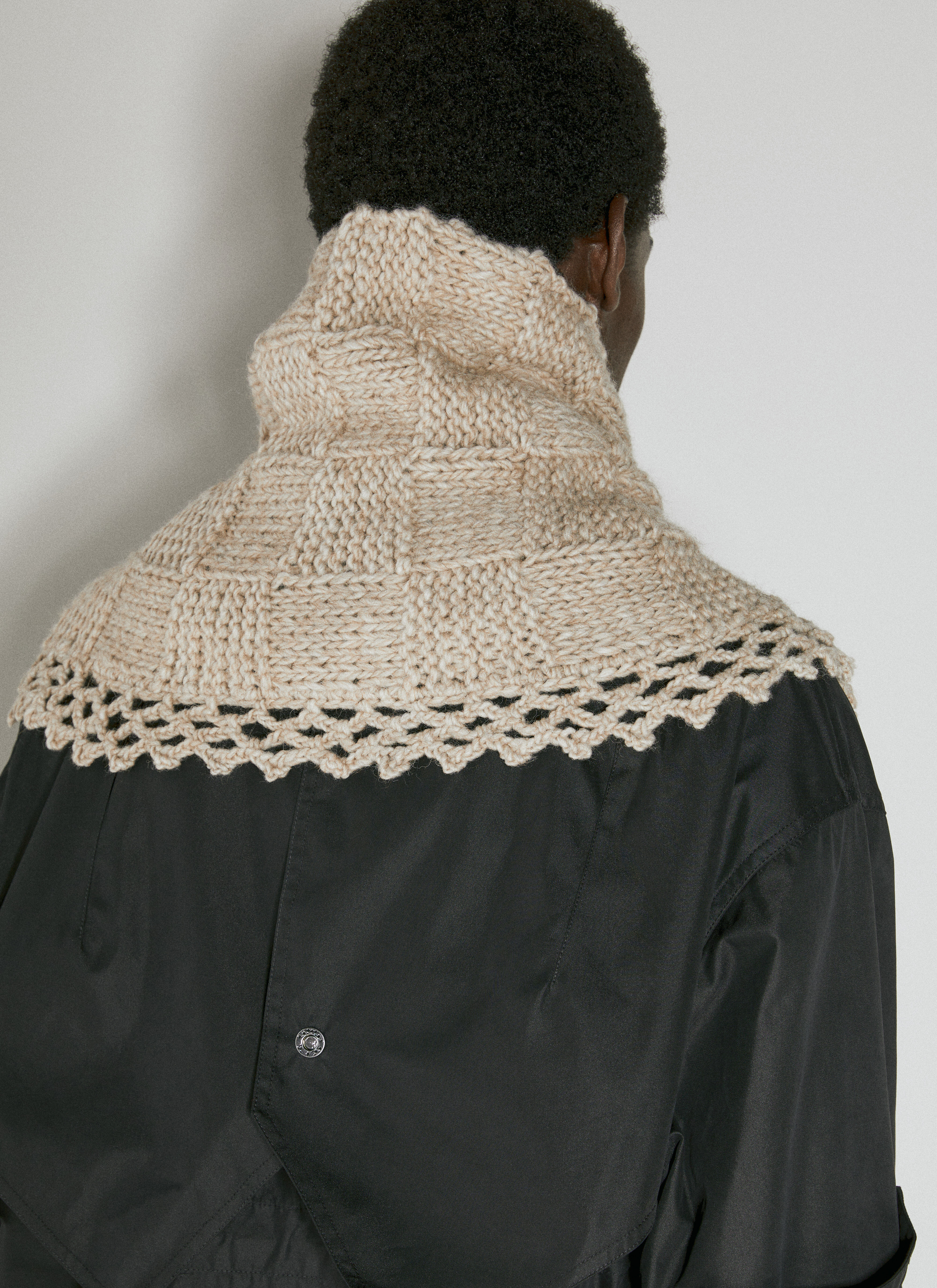 Kiko Kostadinov Men's' Apasia Crochet Scarf in Beige | LN-CC®