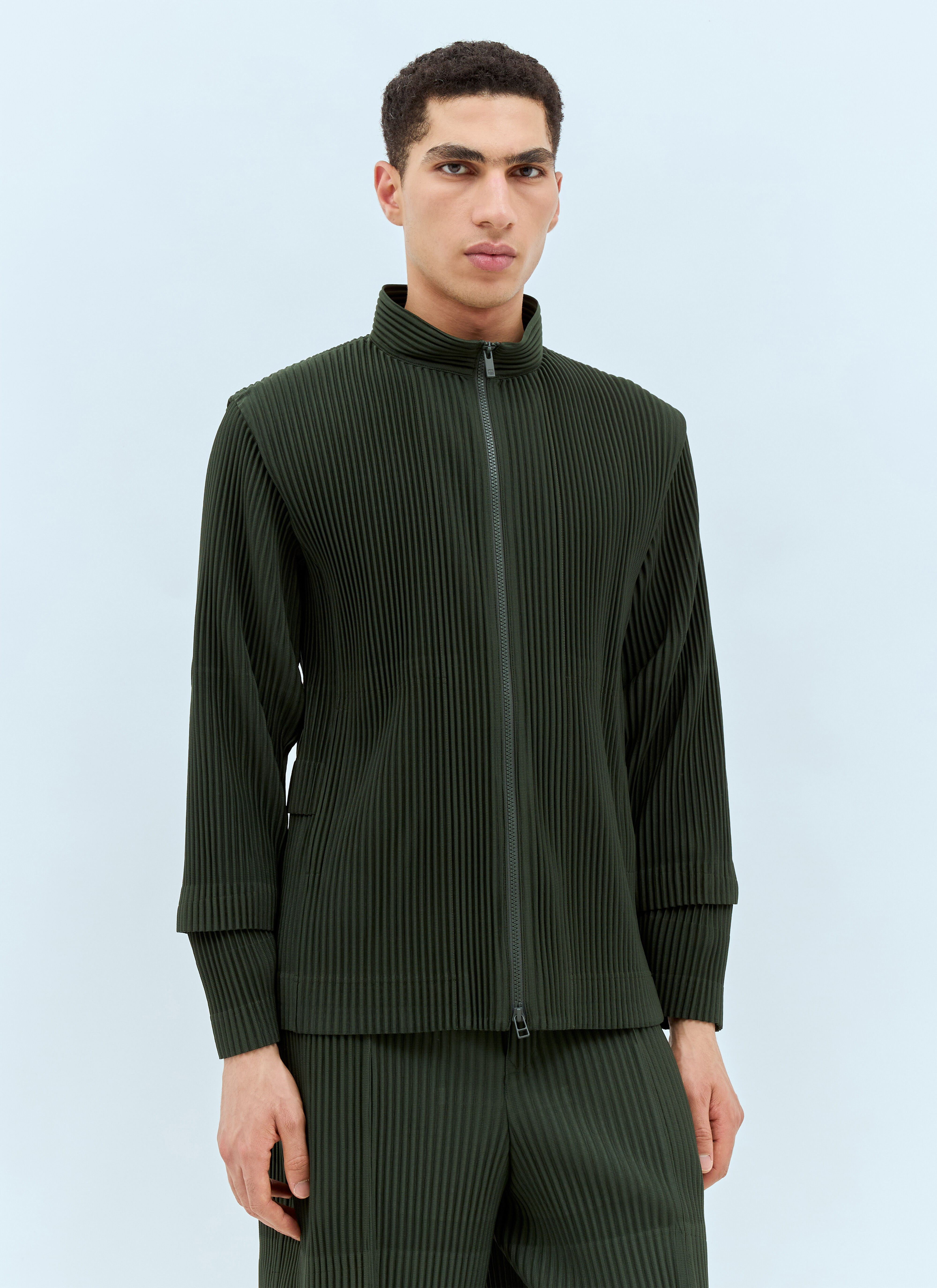 Homme Plissé Issey Miyake Men's' Cargo Jacket in Green | LN-CC®