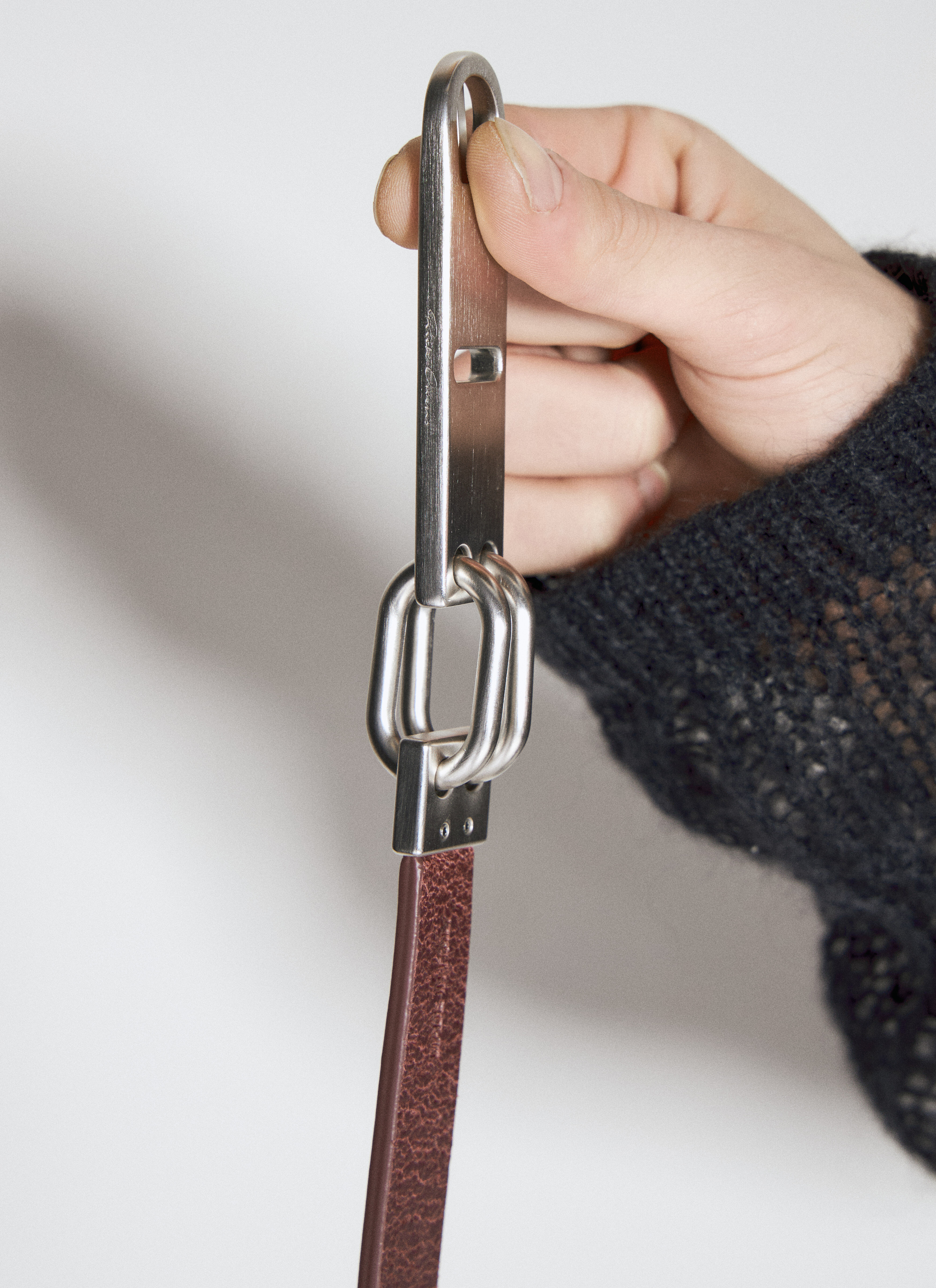 Rick Owens Men's' Tongue Belt in Burgundy | LN-CC®