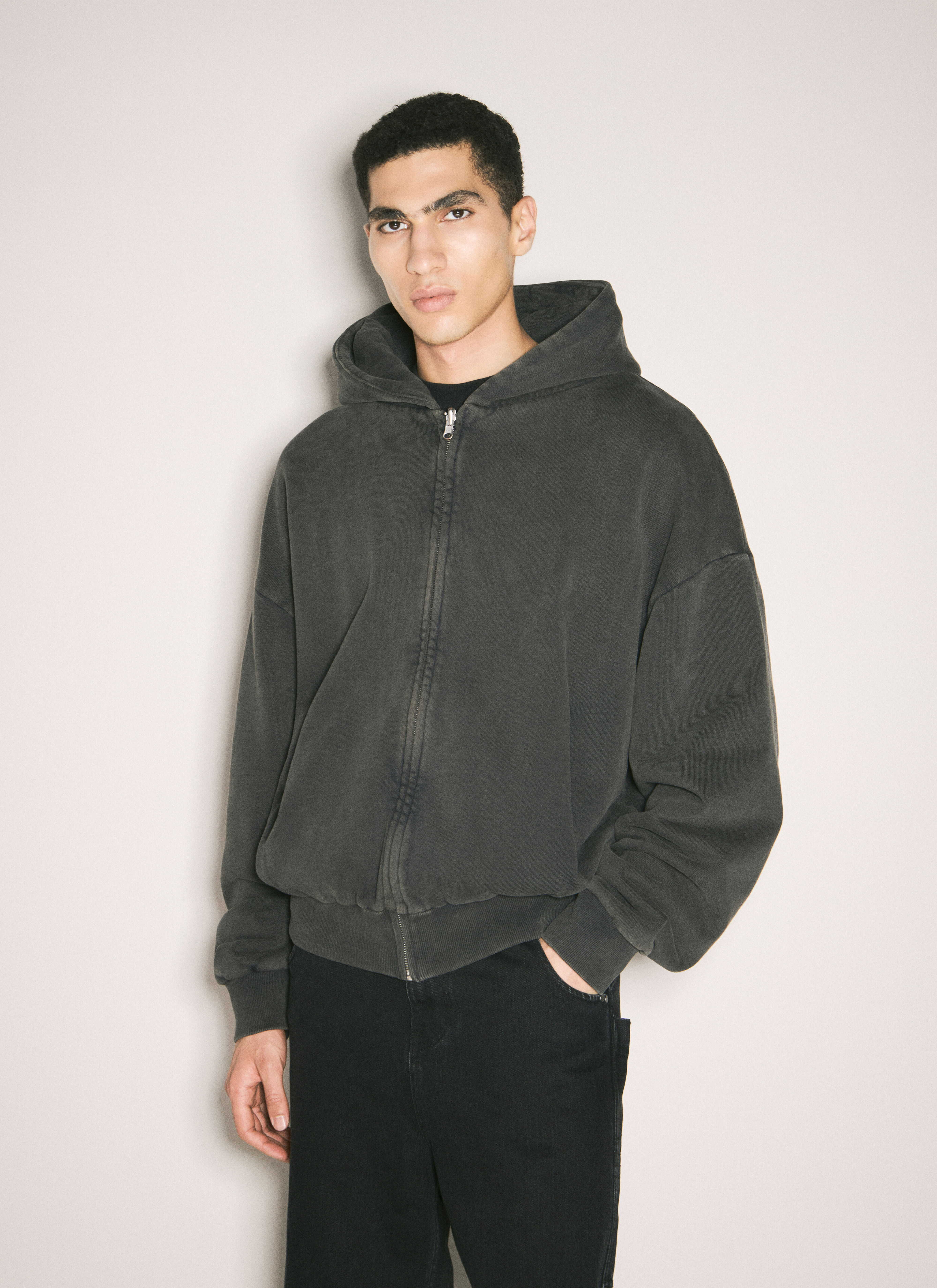 Entire Studios Men's' Thermal Hooded Sweatshirt in Black | LN-CC®