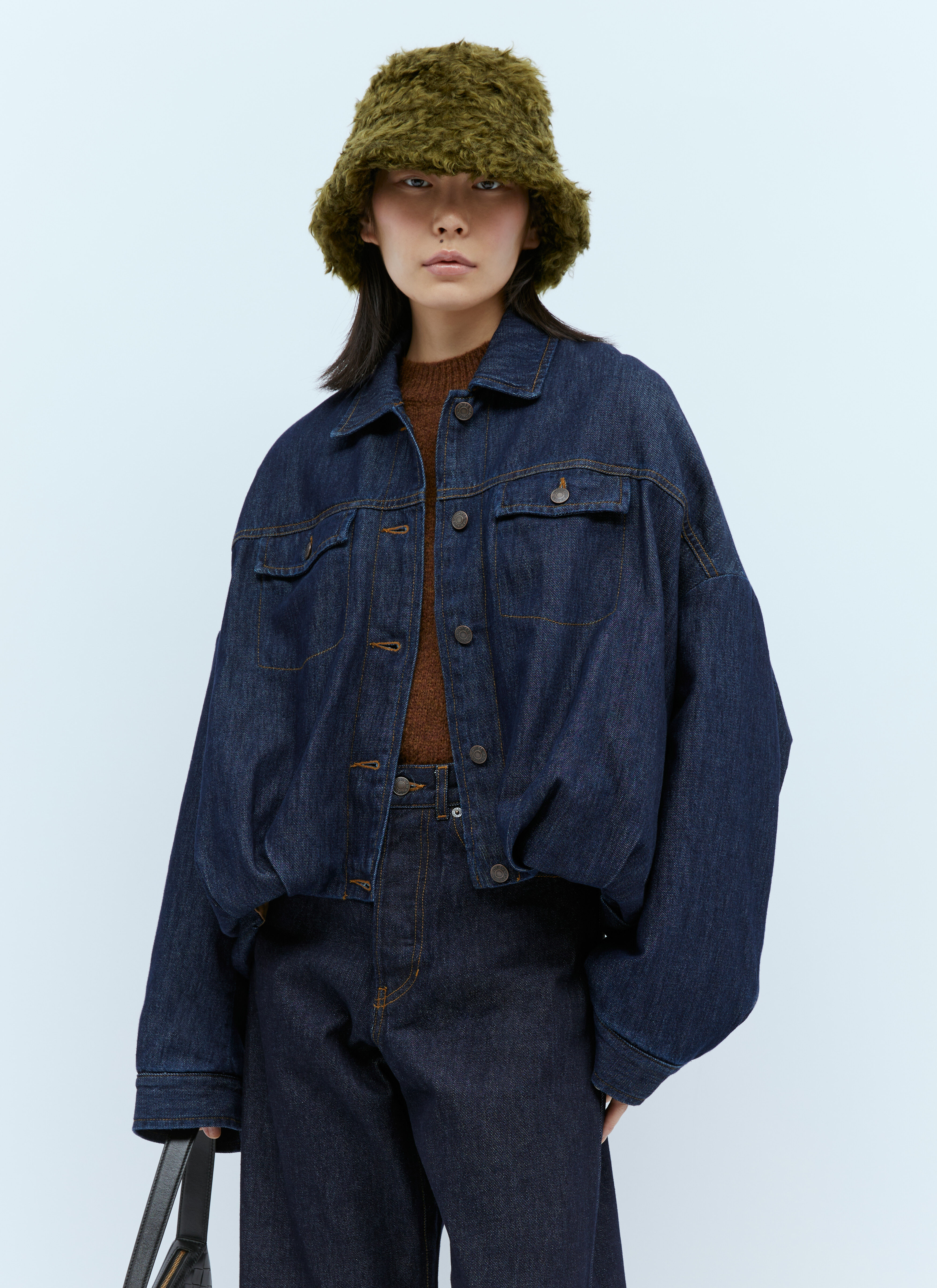 Dries Van Noten Women's' Mohair Bucket Hat in Green | LN-CC®