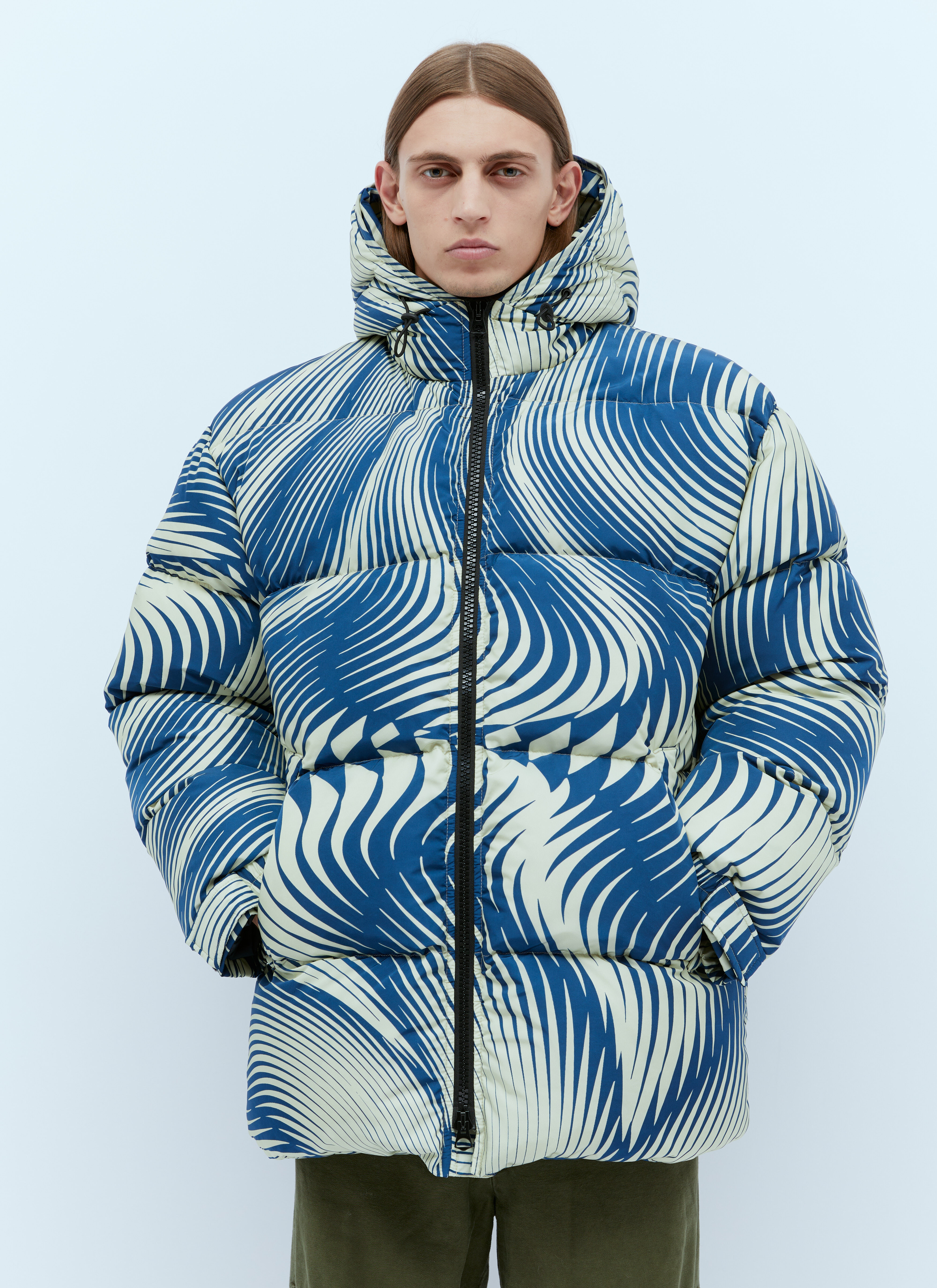 Dries Van Noten Men's' Printed Padded Jacket in Blue | LN-CC®