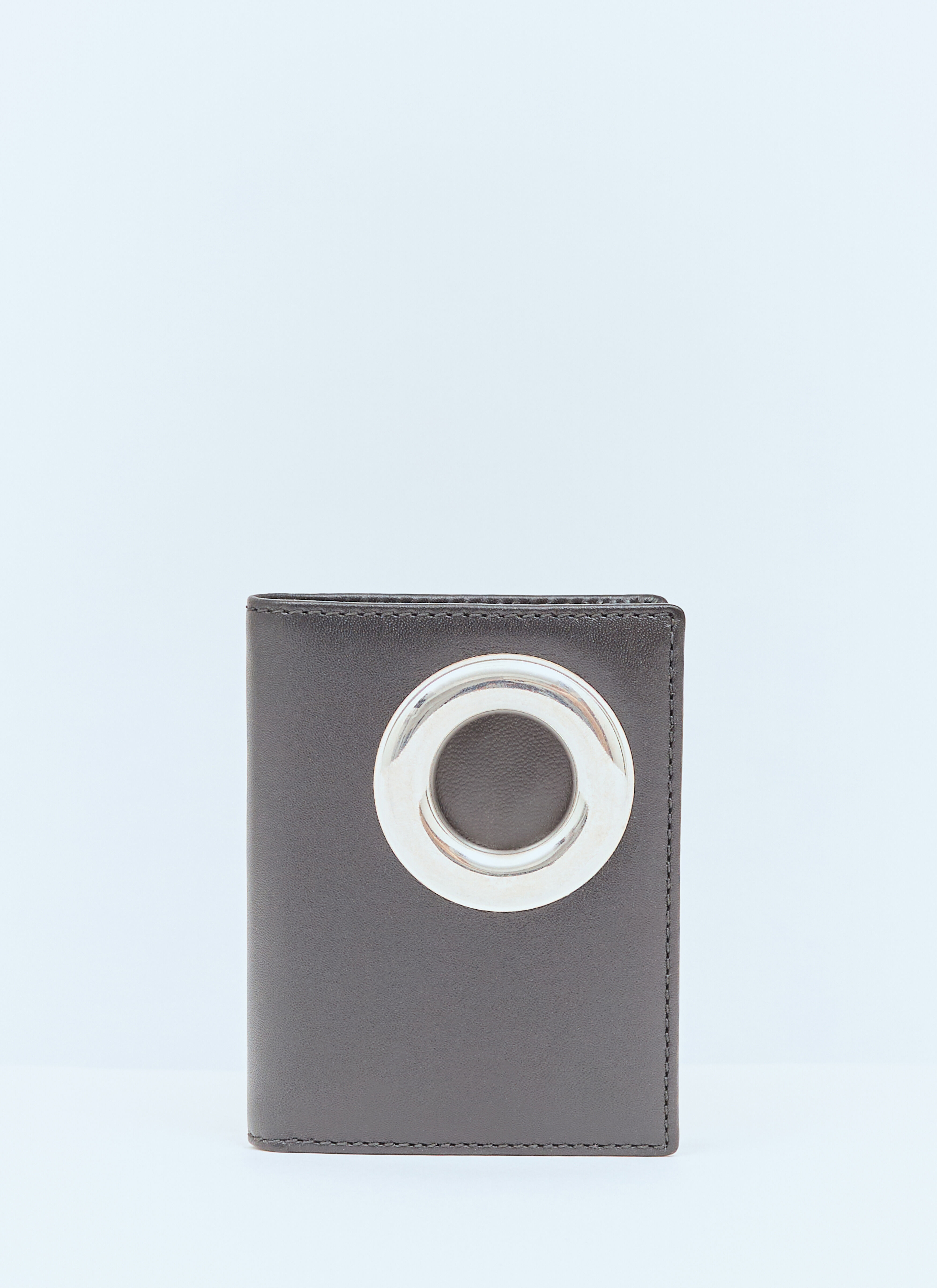 Comme des Garçons Wallet シルバーアイレットウォレット の ブラック