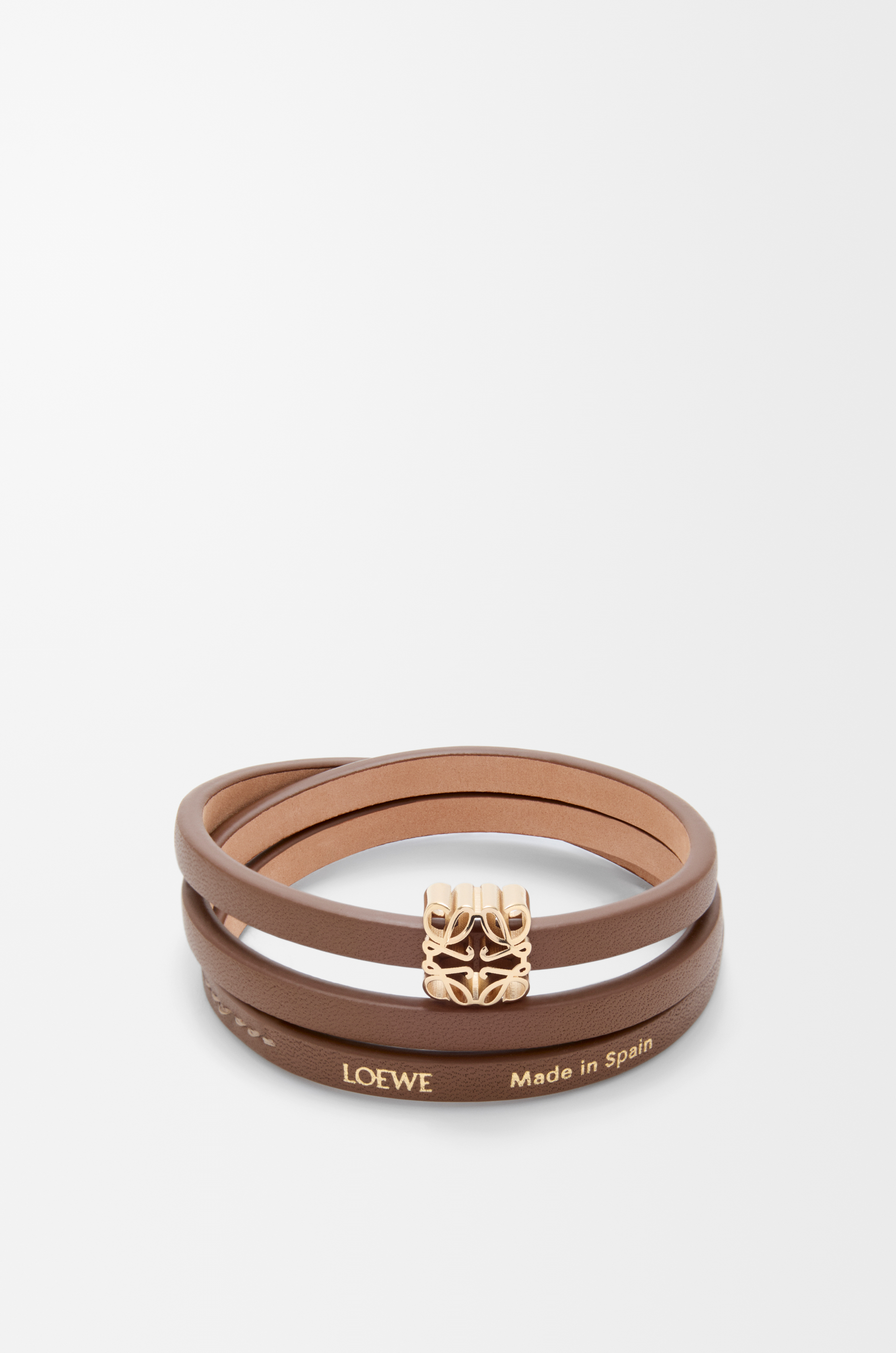アナグラム ボンベ ツイスト ブレスレット（カーフ） ブラウン - LOEWE