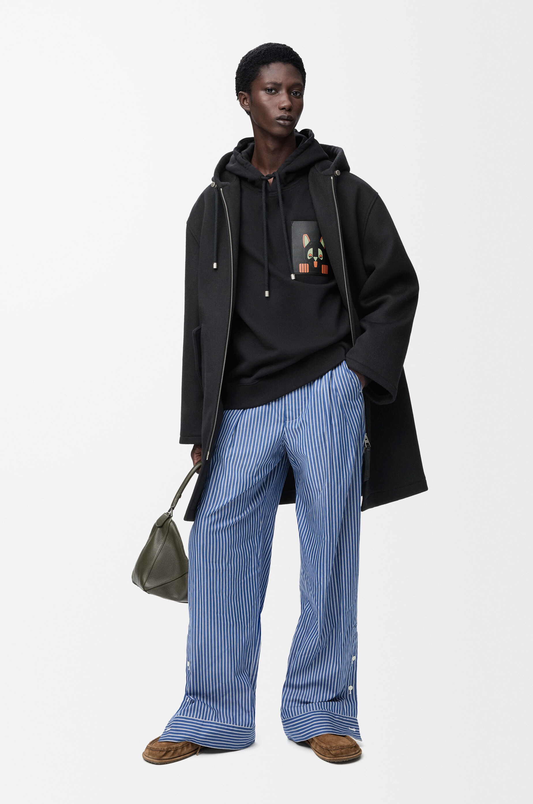 フーデッド コート（ウール） ブラック - LOEWE Japan official website