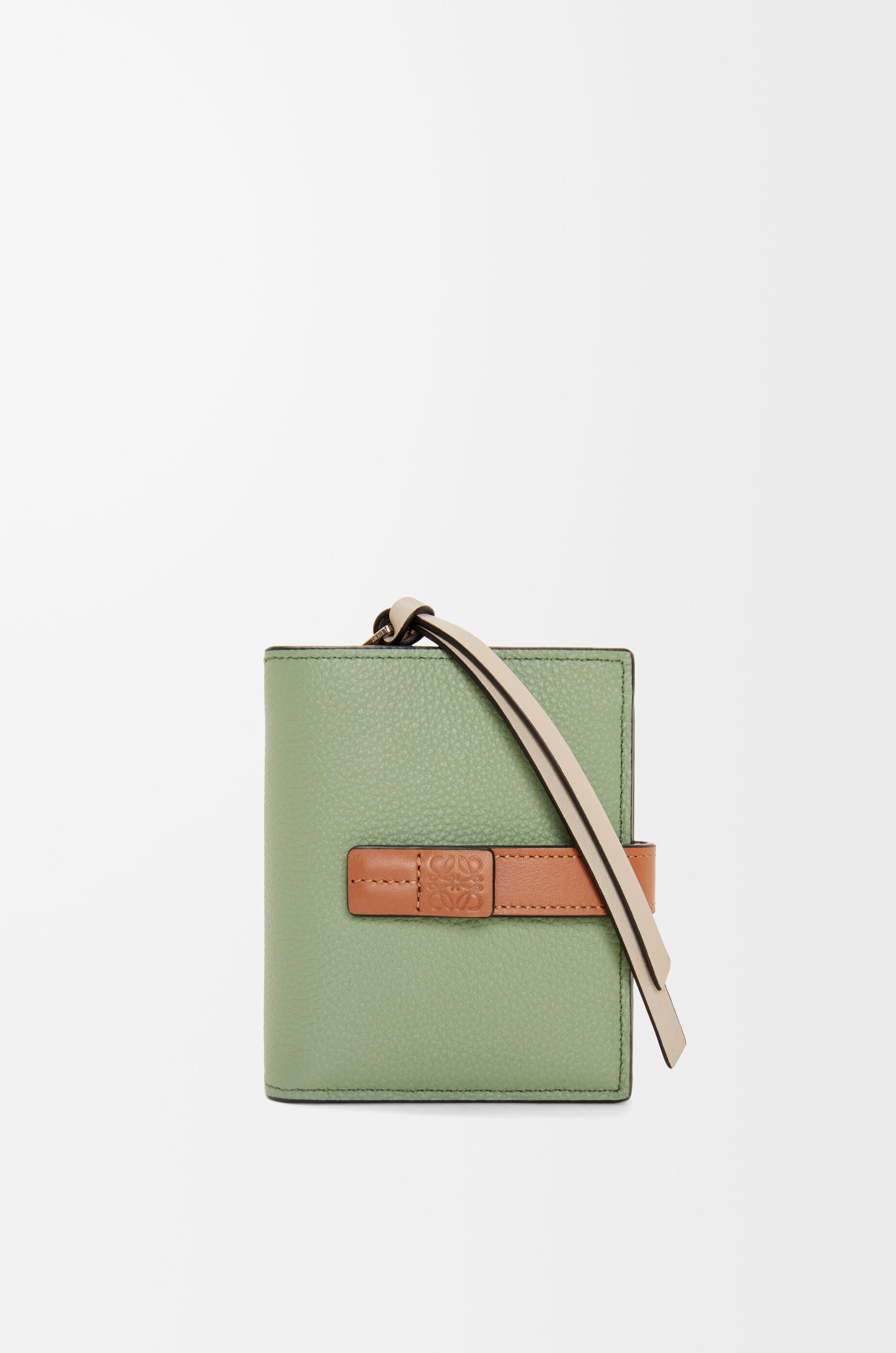 Compact zip wallet in soft grained calfskin Green - LOEWE USA