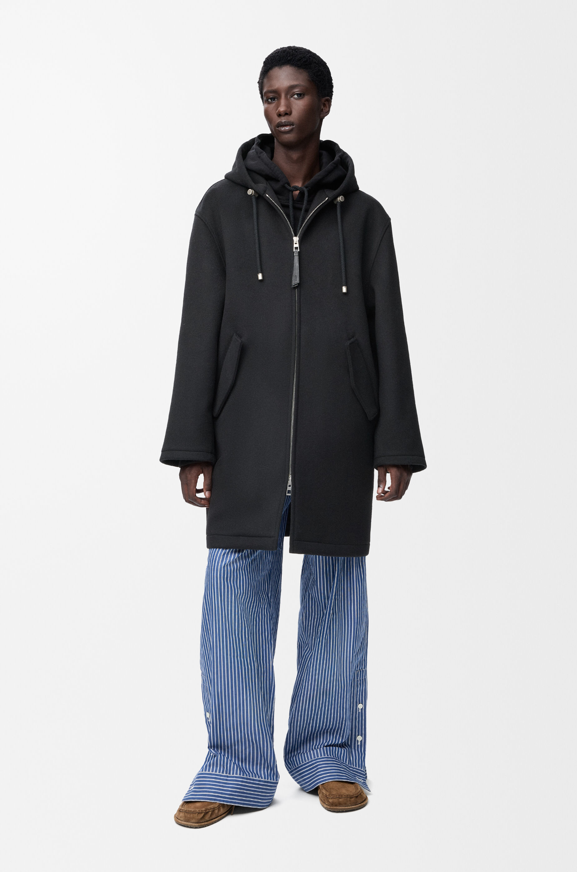フーデッド コート（ウール） ブラック - LOEWE Japan official website