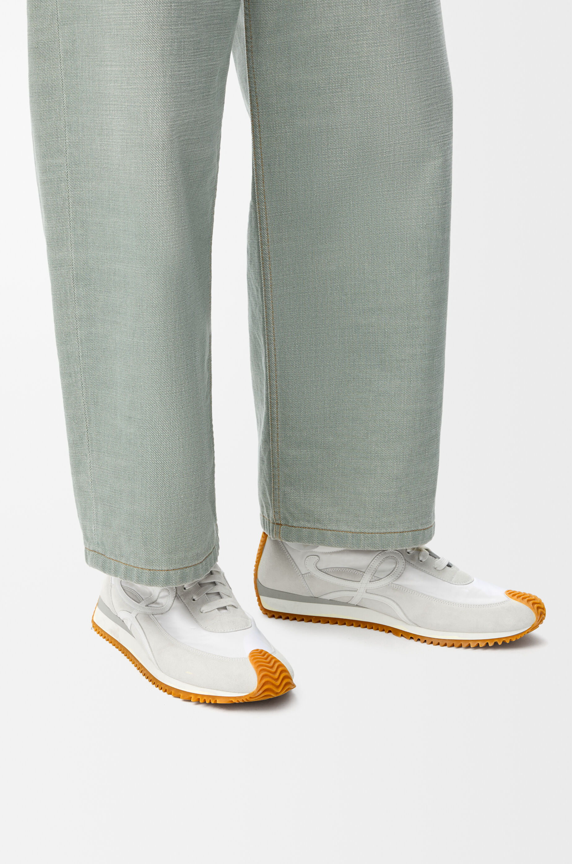 Flow Runner in nylon and suede White - LOEWE USA Official Website