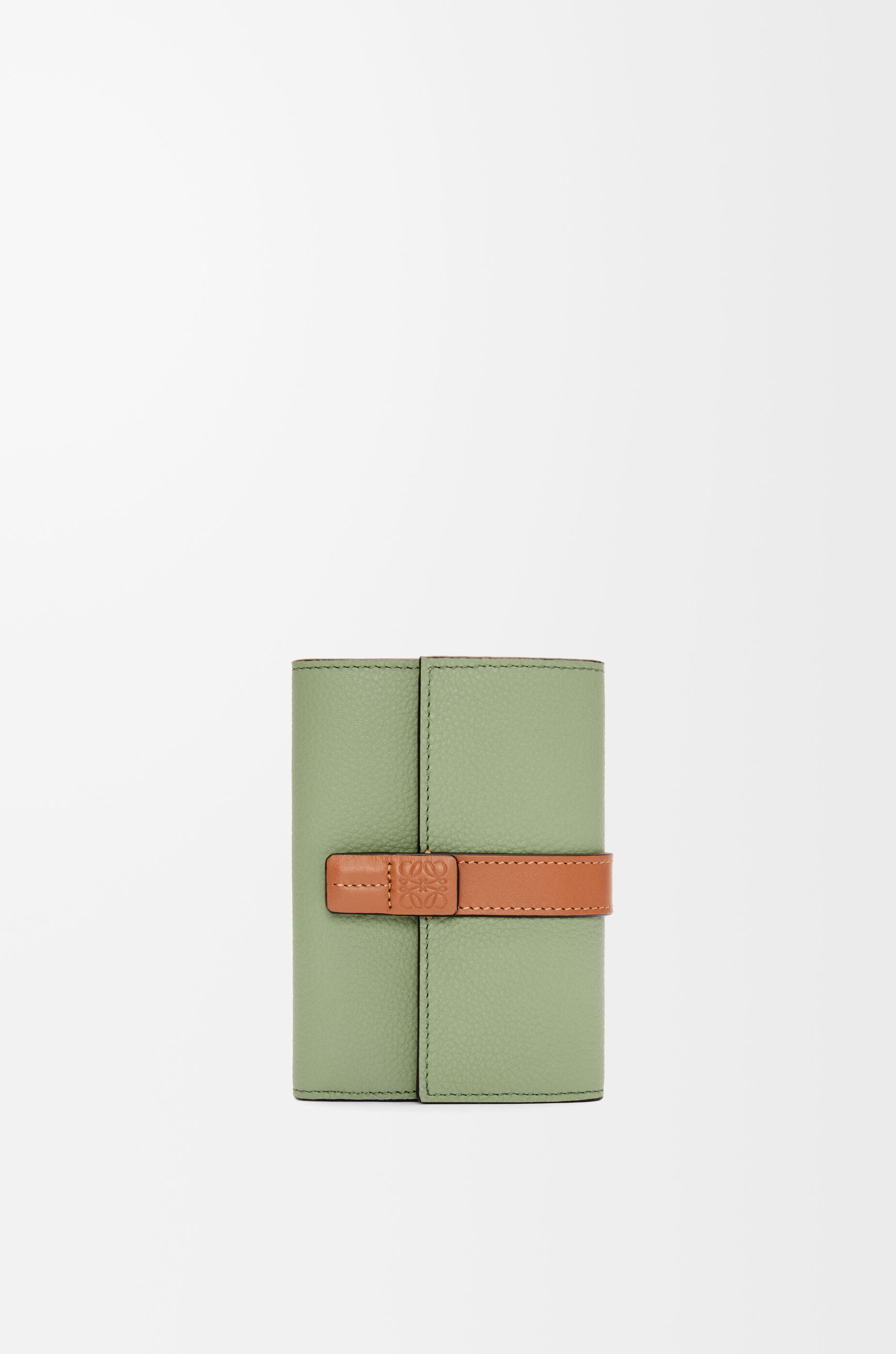 Small vertical wallet in soft grained calfskin Rosemary/Tan - LOEWE