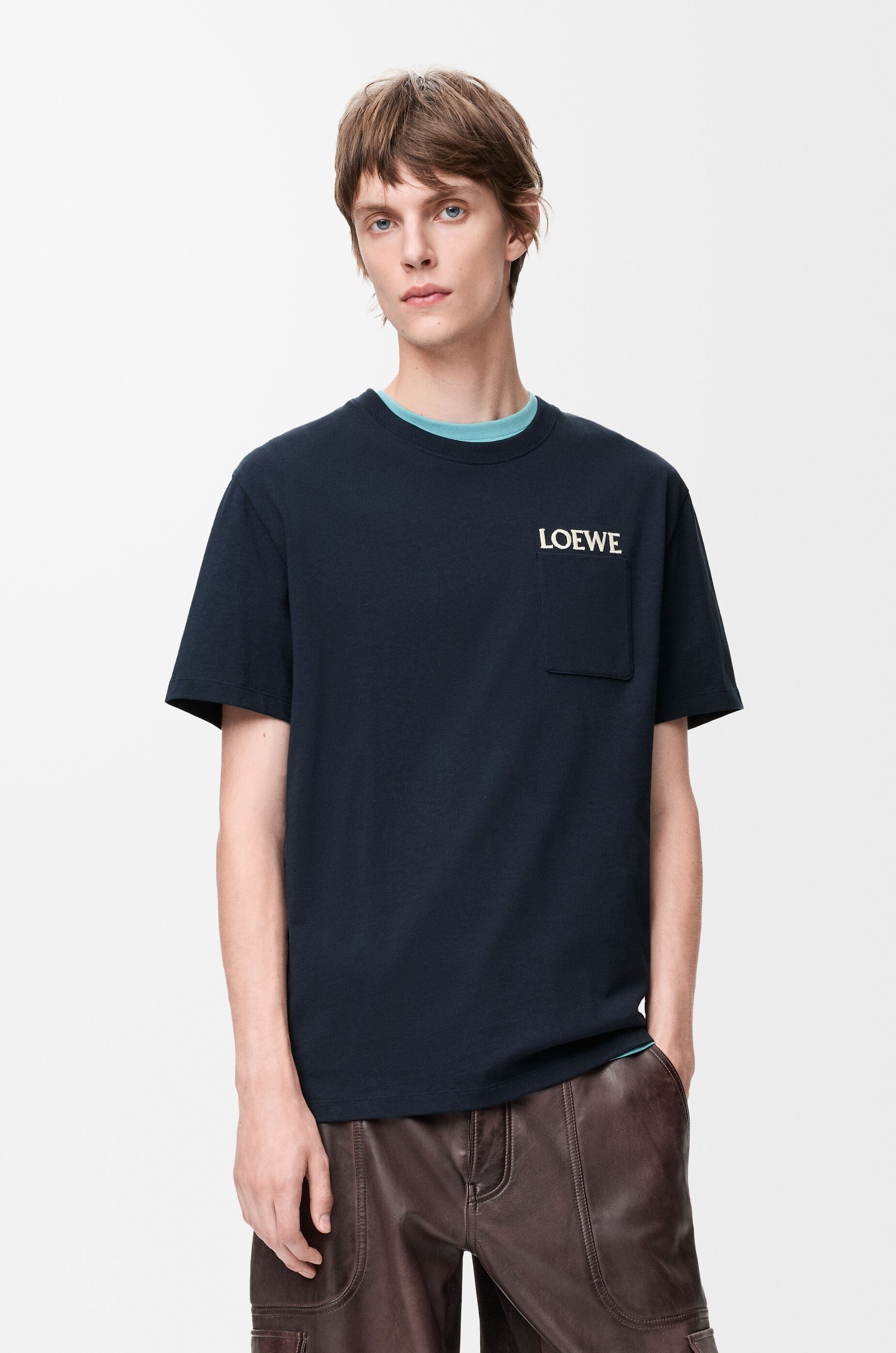 Relaxed fit T-shirt in cotton Blue - LOEWE USA Official Website