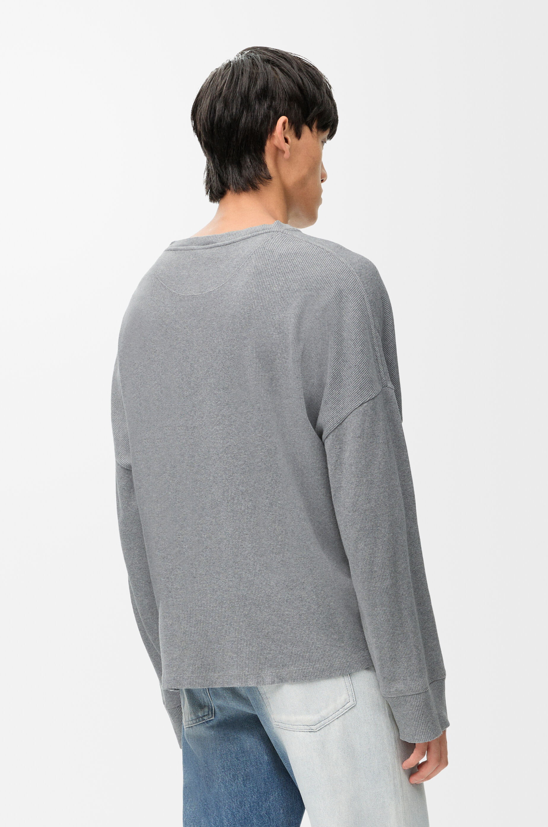 オーバーサイズフィット ロングスリーブ Tシャツ（コットン） グレー
