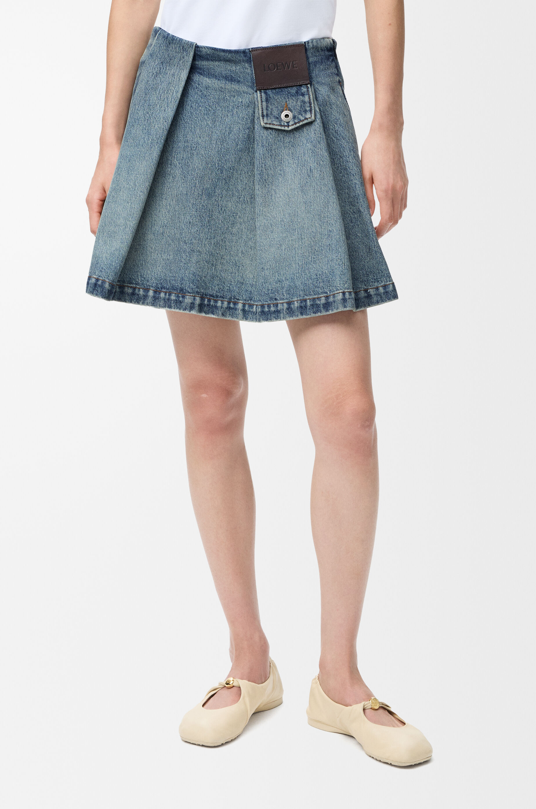 Mini skirt in denim Blue - LOEWE USA Official Website