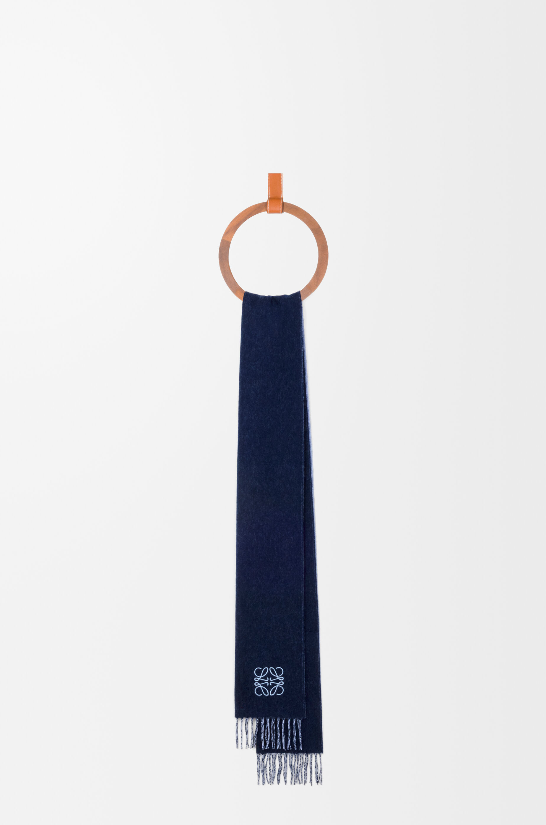 バイカラー スカーフ（ウール&カシミヤ） ブルー - LOEWE Japan