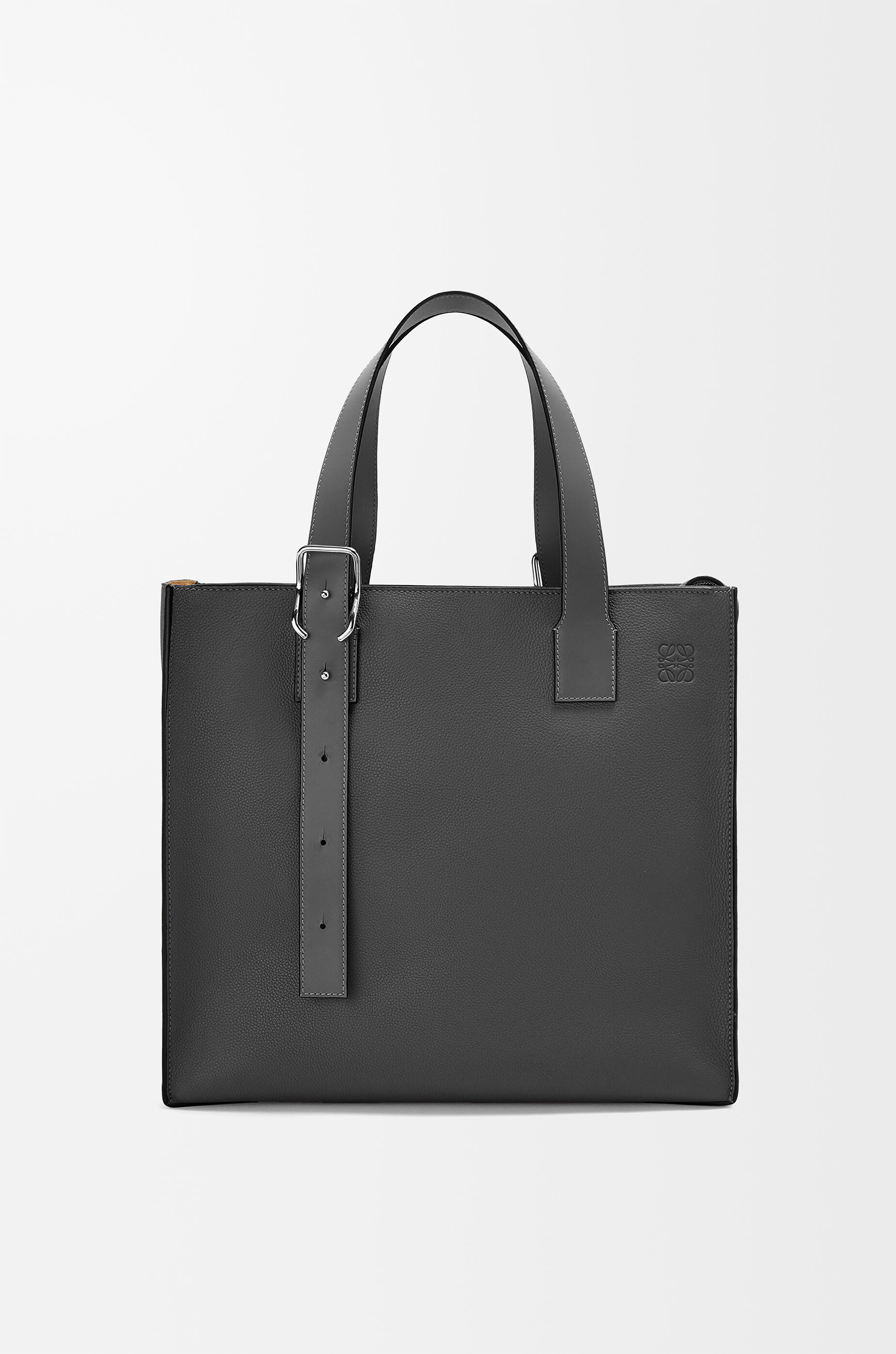 Buckle zip tote in soft grained calfskin Black - LOEWE USA