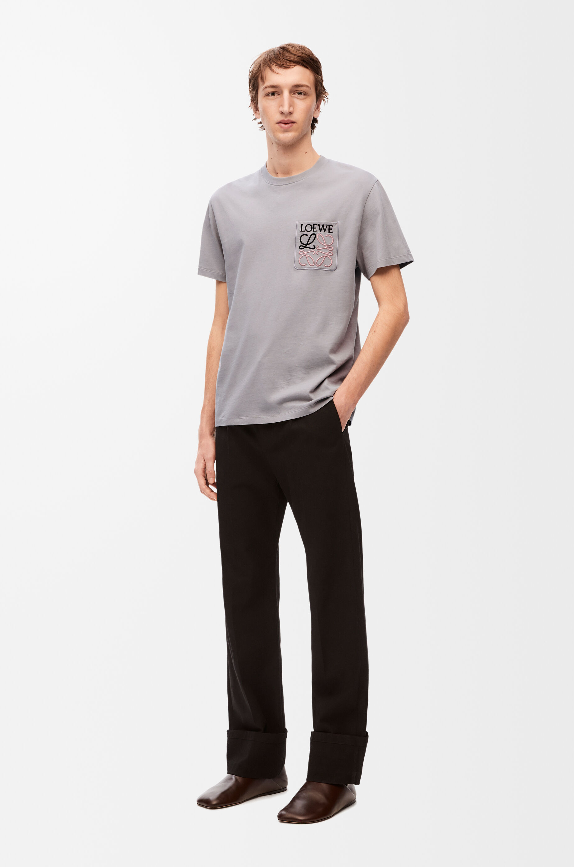 Relaxed fit T-shirt in cotton Grey - LOEWE USA Official Website