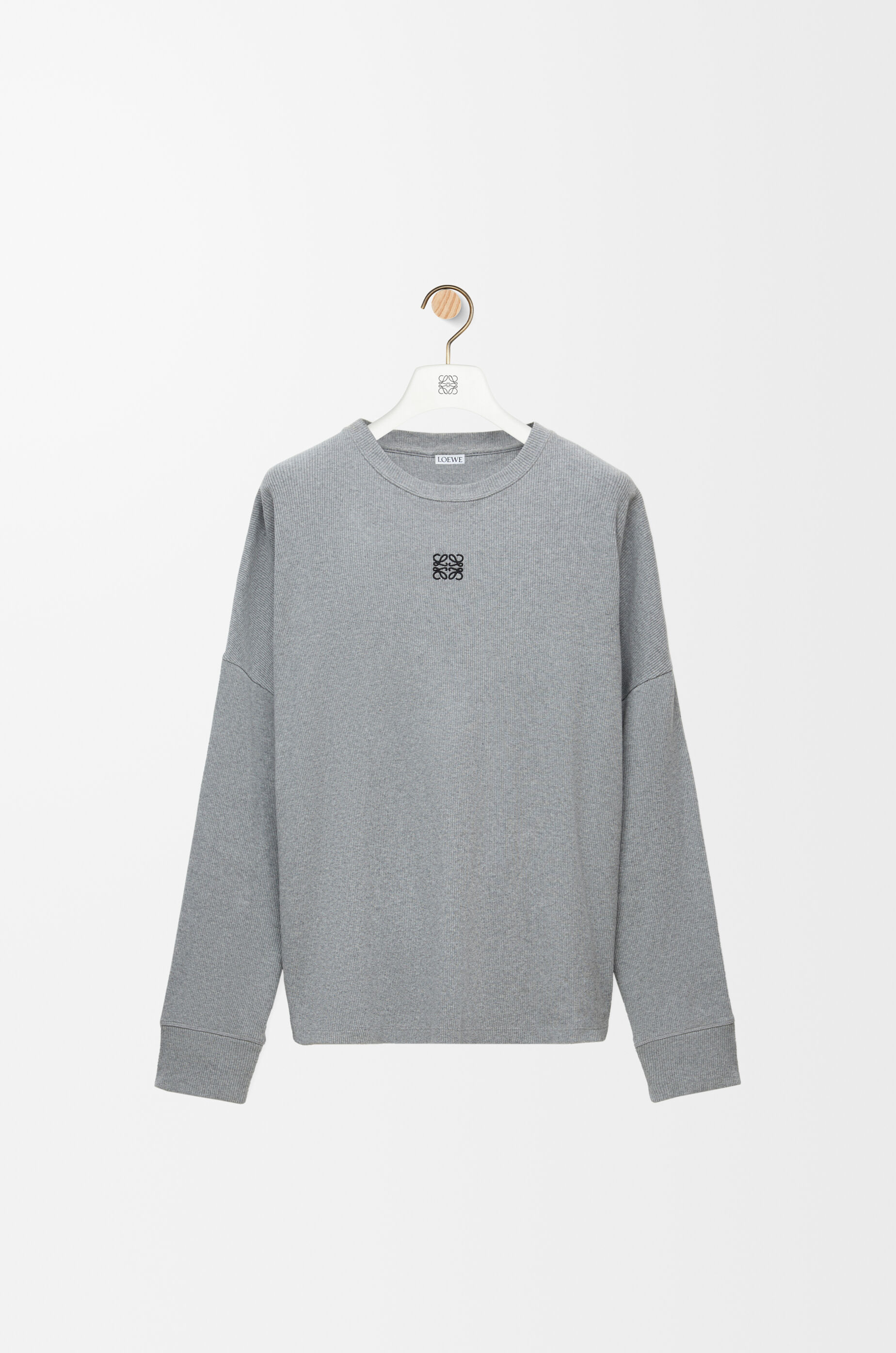 オーバーサイズフィット ロングスリーブ Tシャツ（コットン） グレー