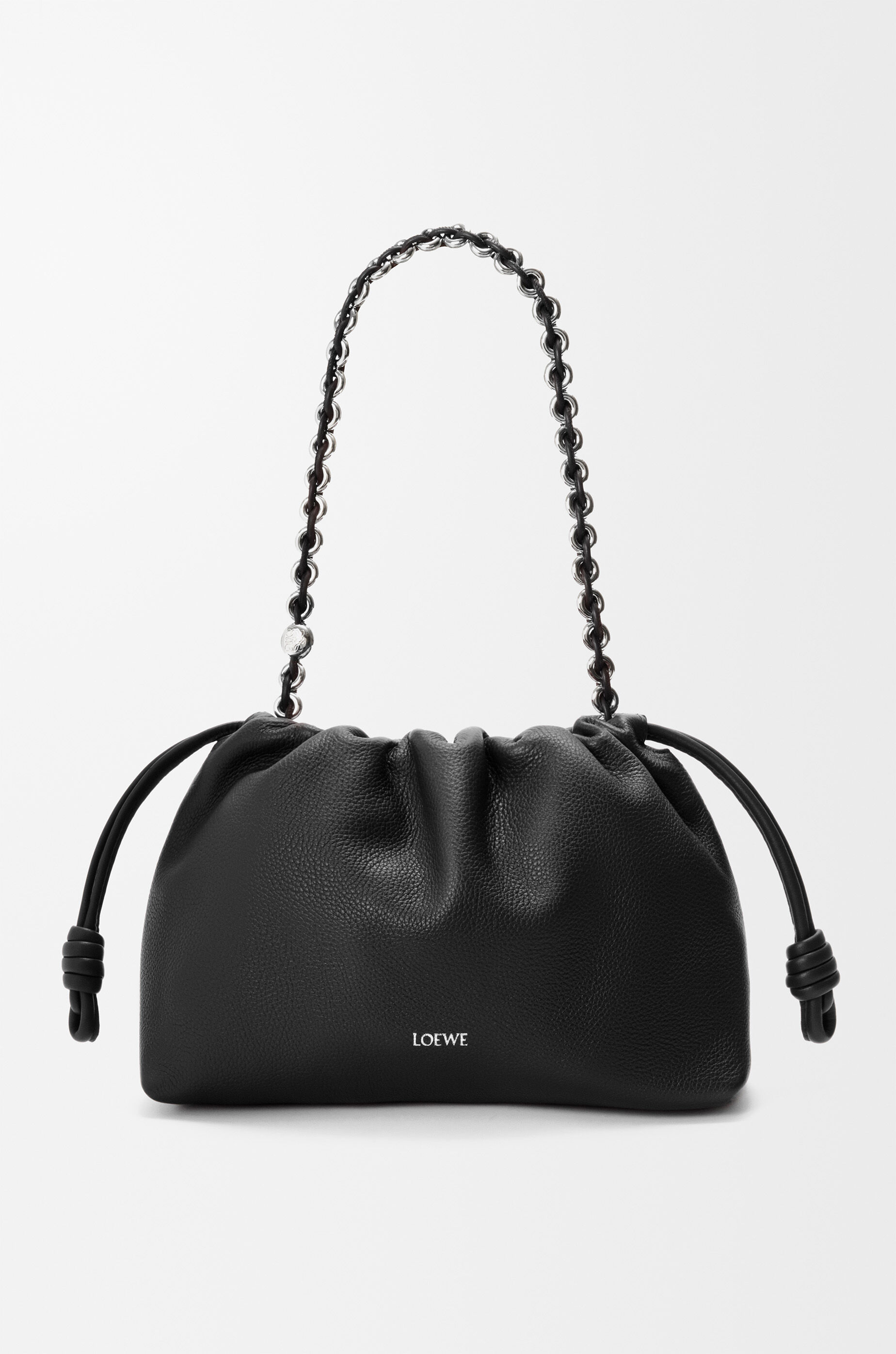 Medium Flamenco purse in fine grained calfskin Black - LOEWE