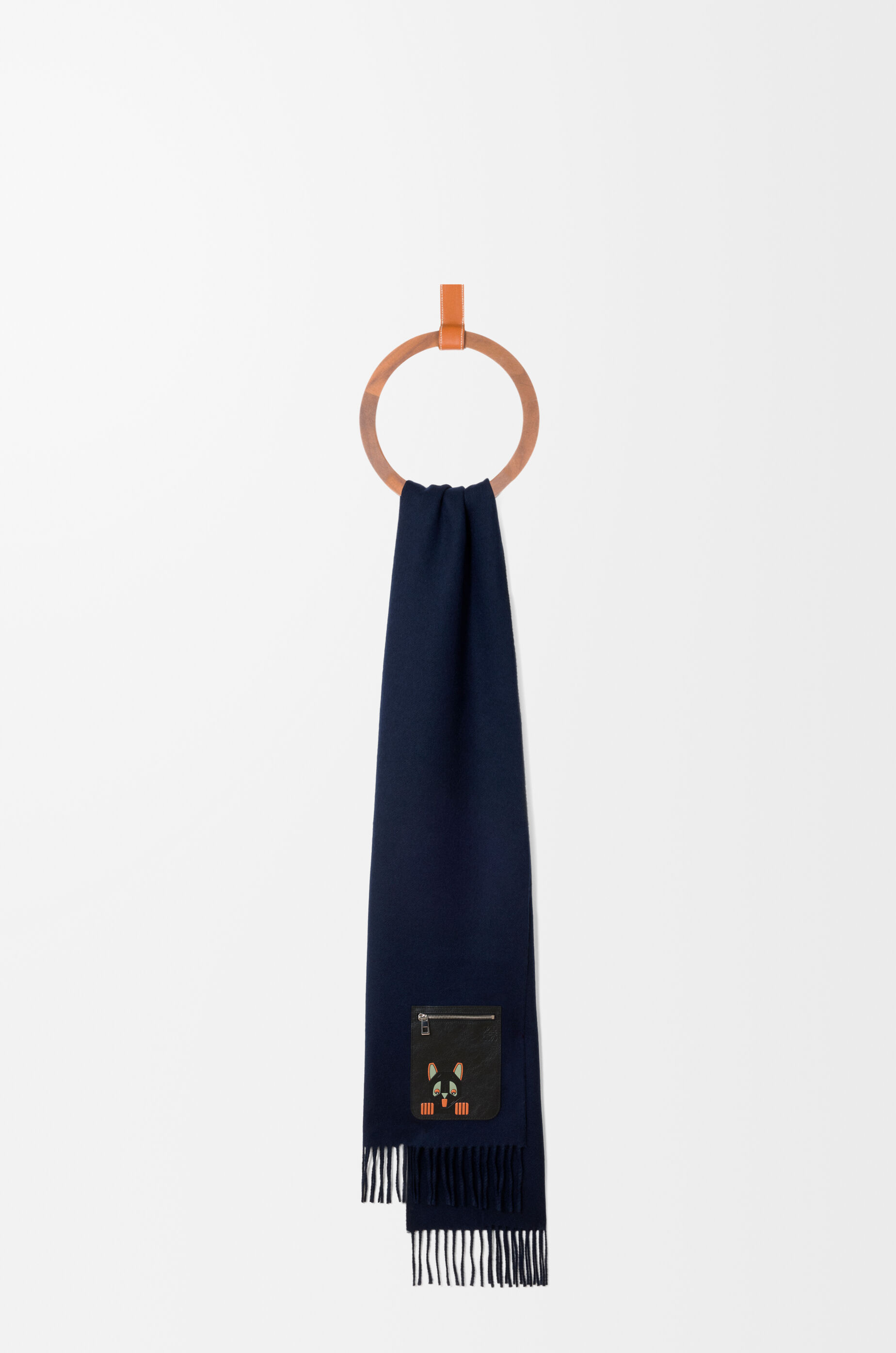 Scarf in wool and cashmere Blue - LOEWE