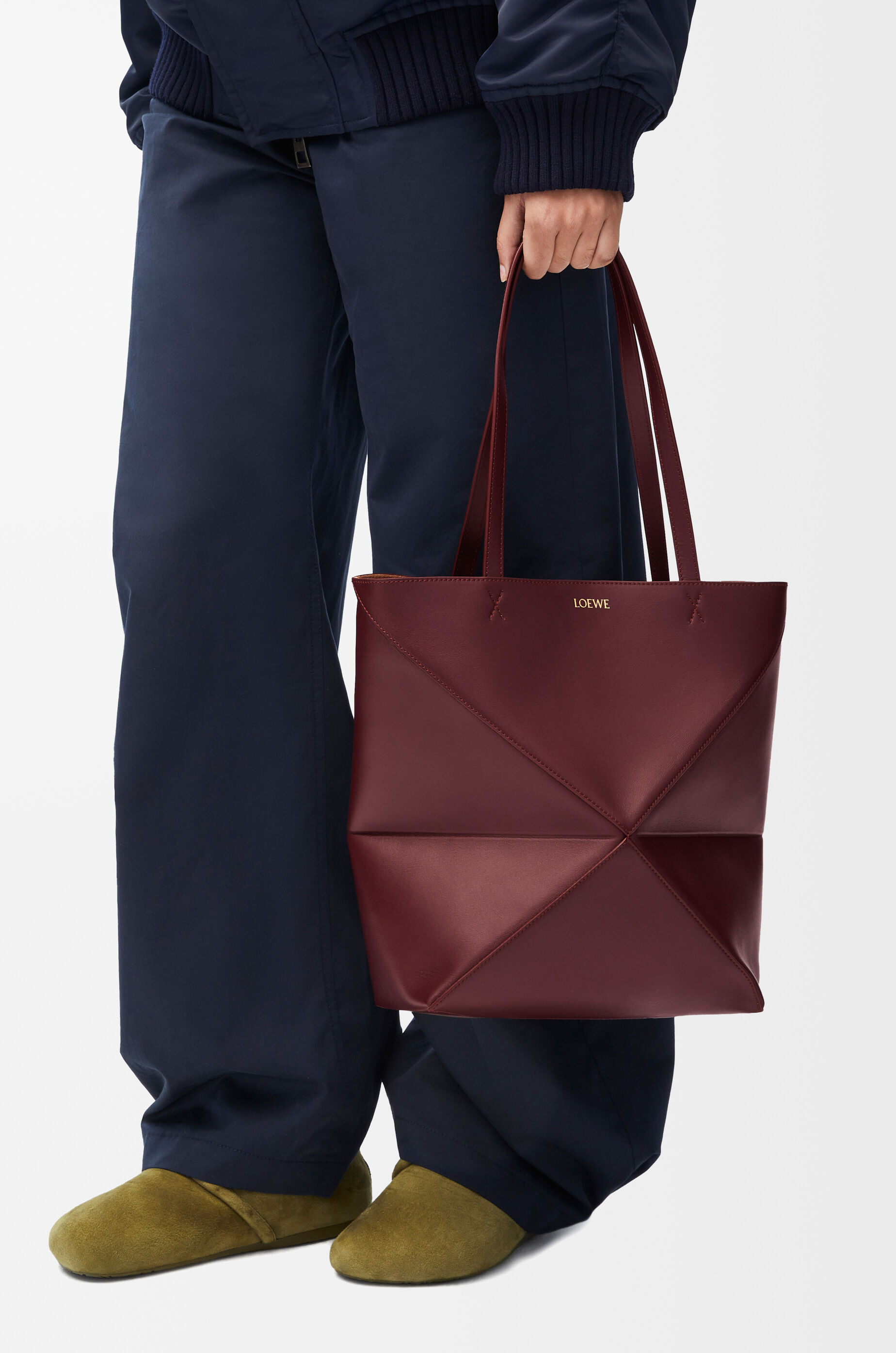 パズルフォルド トート （シャイニーカーフ） レッド - LOEWE Japan