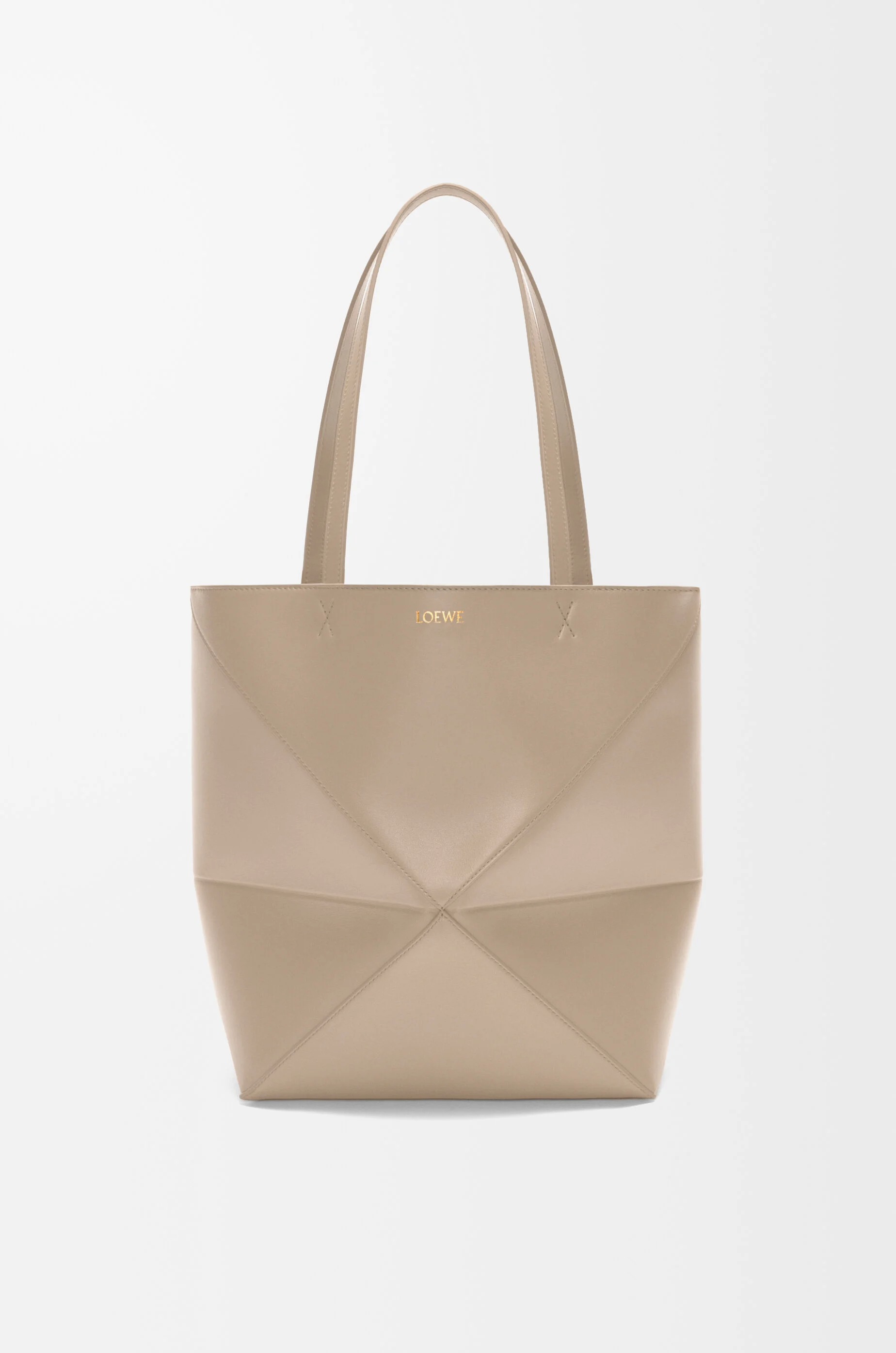 パズルフォルドトート ミニ（シャイニーカーフ） ベージュ - LOEWE