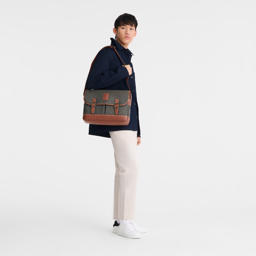 Boxford L Crossbody bag Brown - Recycled canvas | Longchamp US