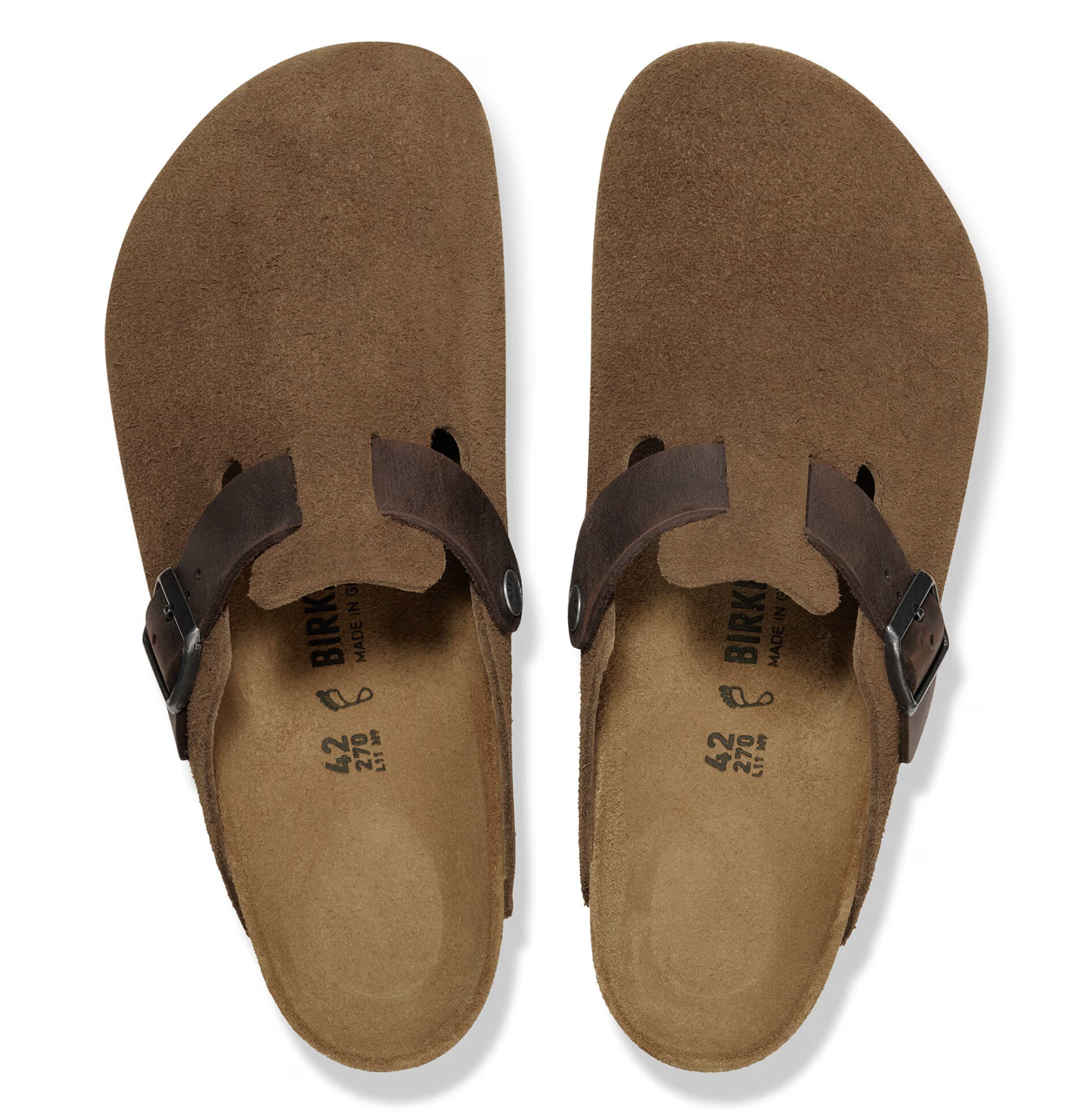Birkenstock Boston Clog Dark Tea Mixed Leather | Laurie's Shoes