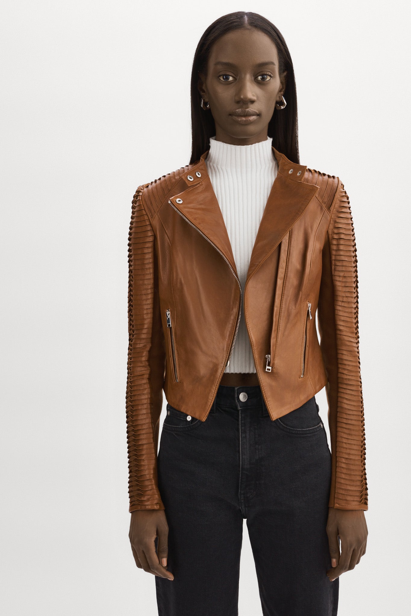 AZRA Luggage Striped Leather Jacket – LAMARQUE