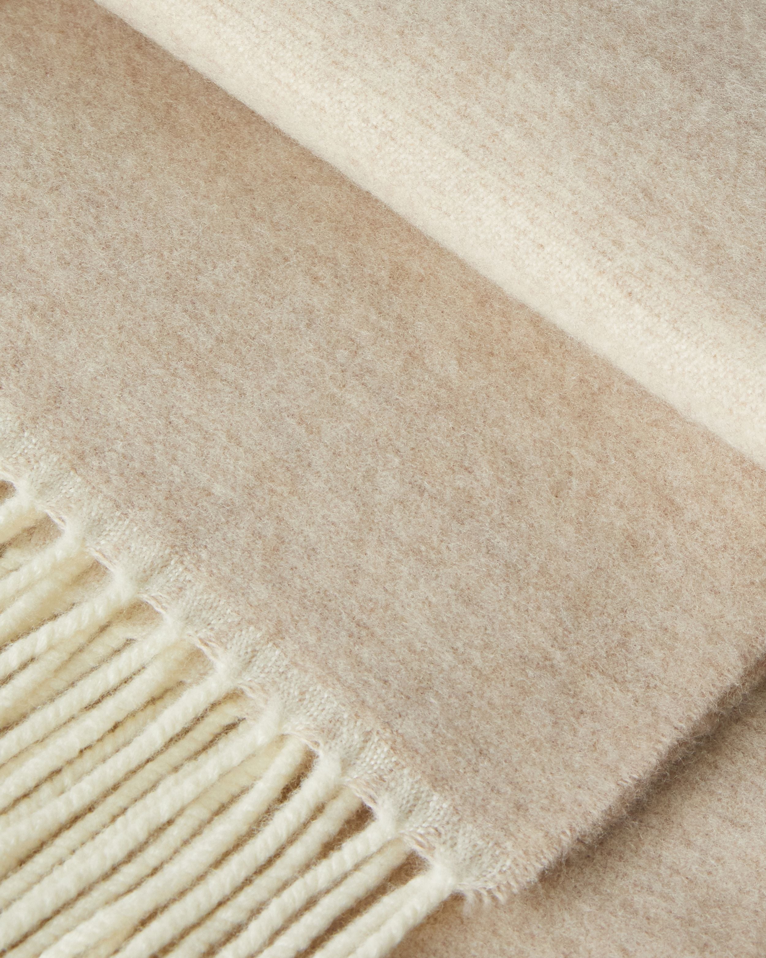Beige wool and cashmere scarf, white, man | Lardini