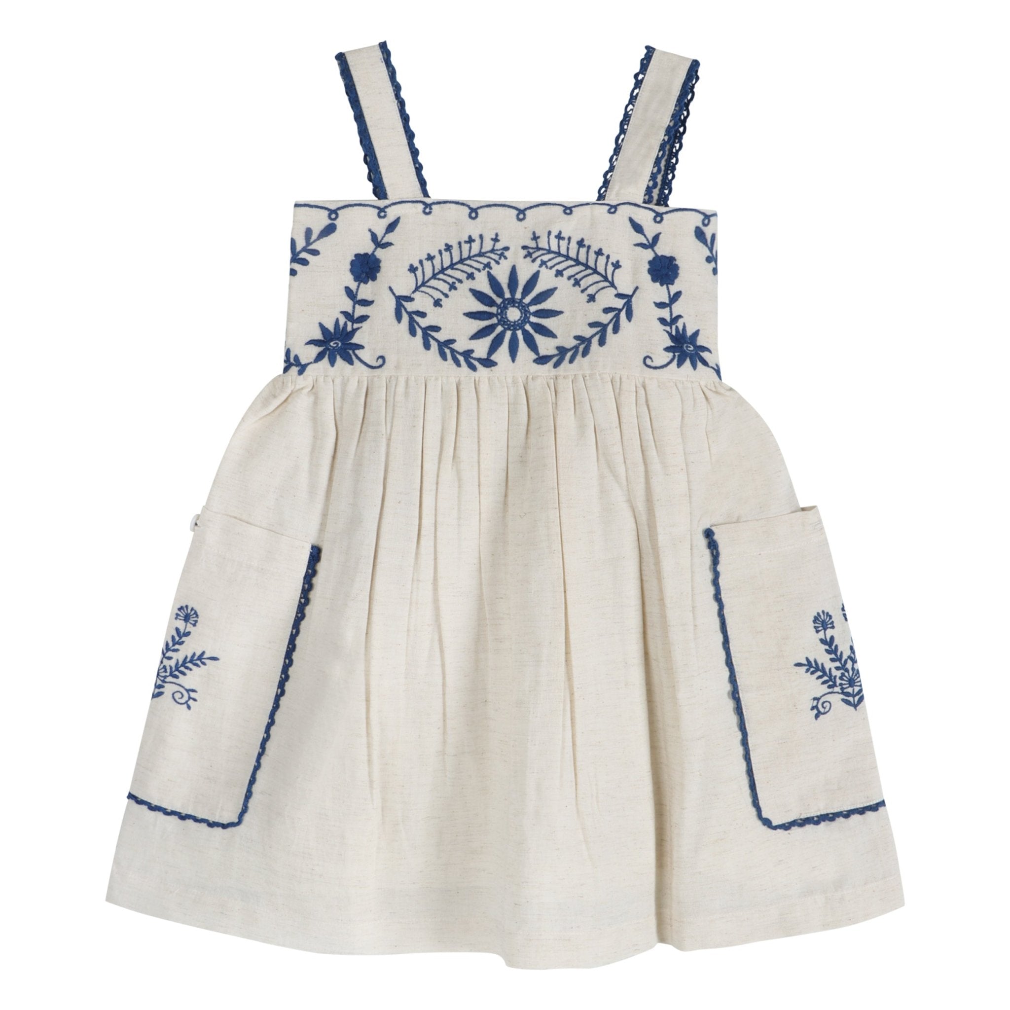 Azurea Hand-Embroidered Linen Dress | Artisan LARILI Label