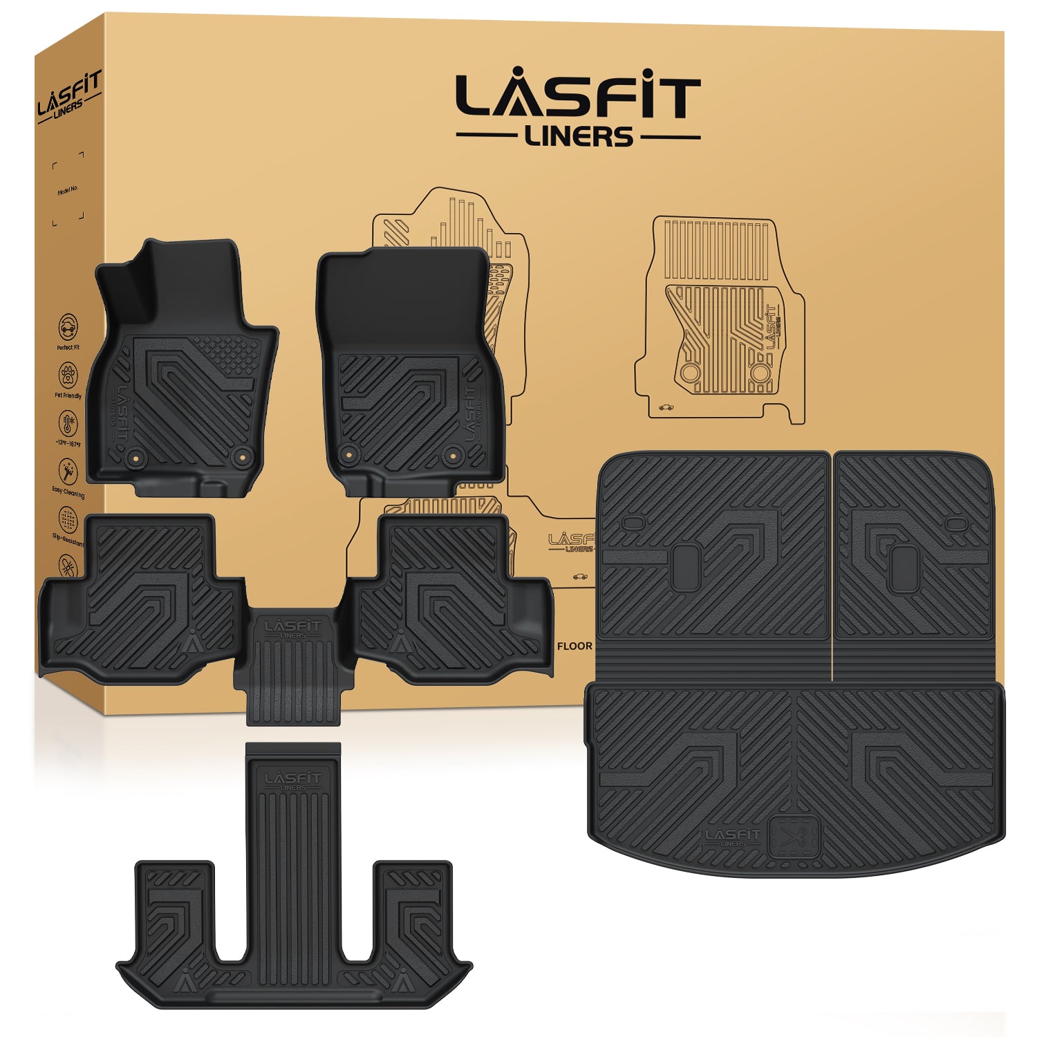 Mazda CX-90 Floor Mats & Cargo Mat- Custom Fit, All-Weather, Eco