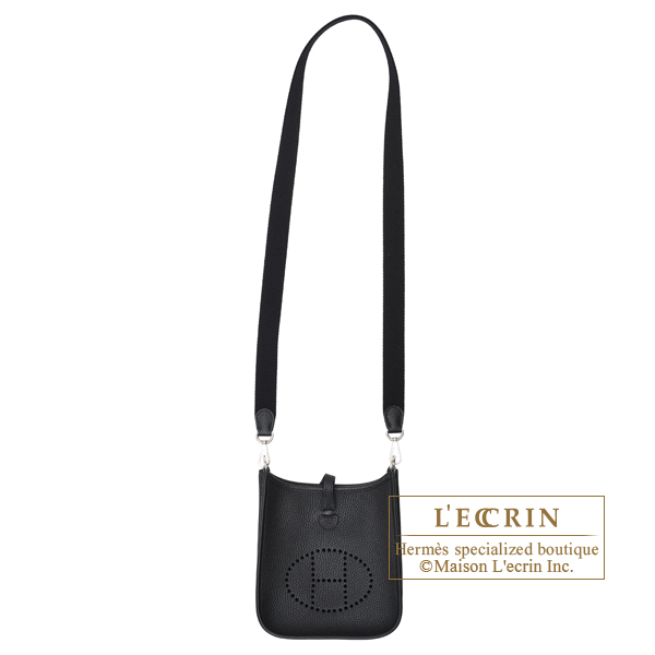 Hermes Evelyne Amazon bag TPM Black Clemence leather Silver