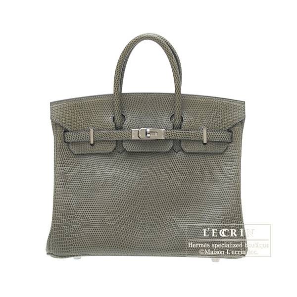 エルメス バーキン25 グレーフォンセ リザード シルバー金具