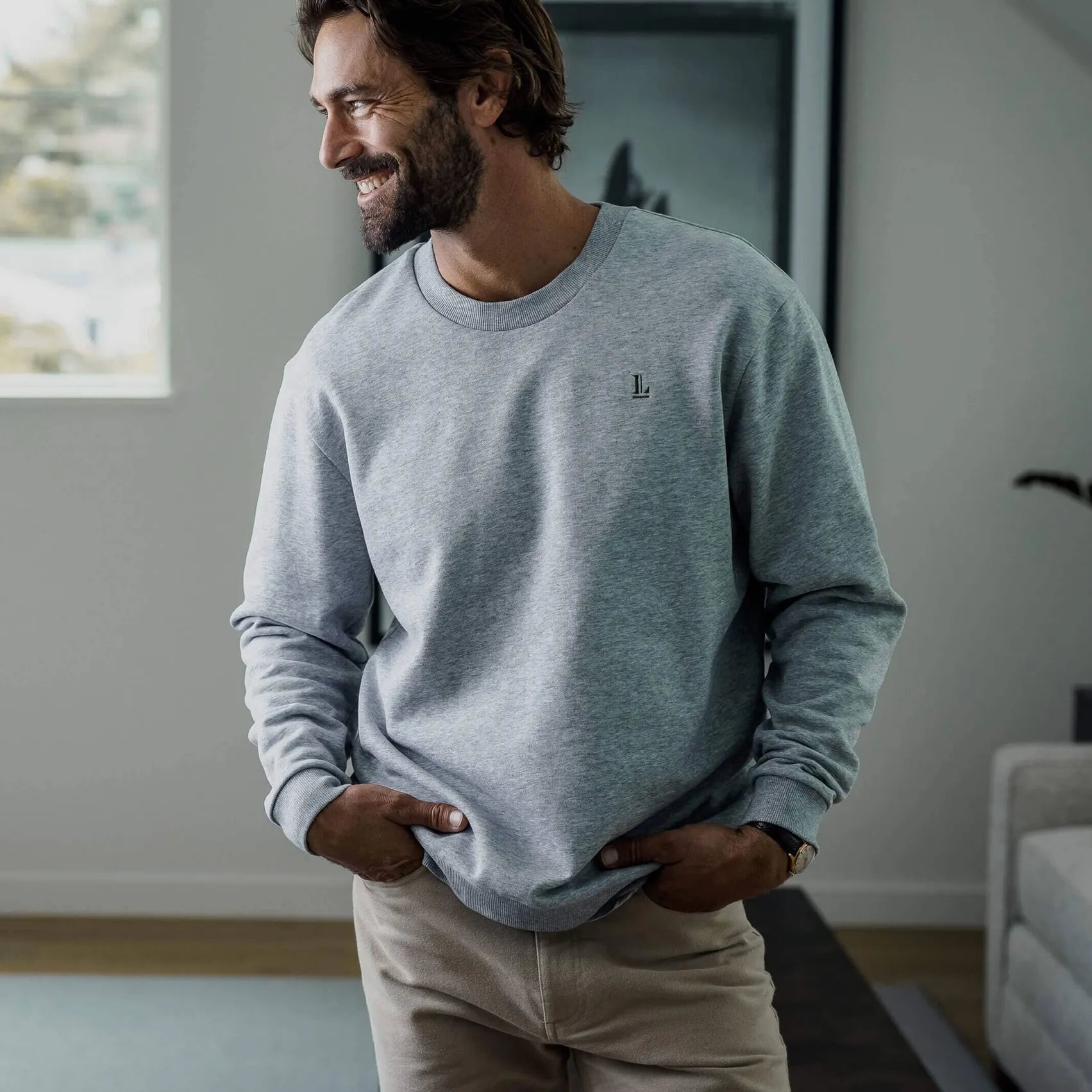 The Heather Grey Ledbury Crew Neck Sweatshirt