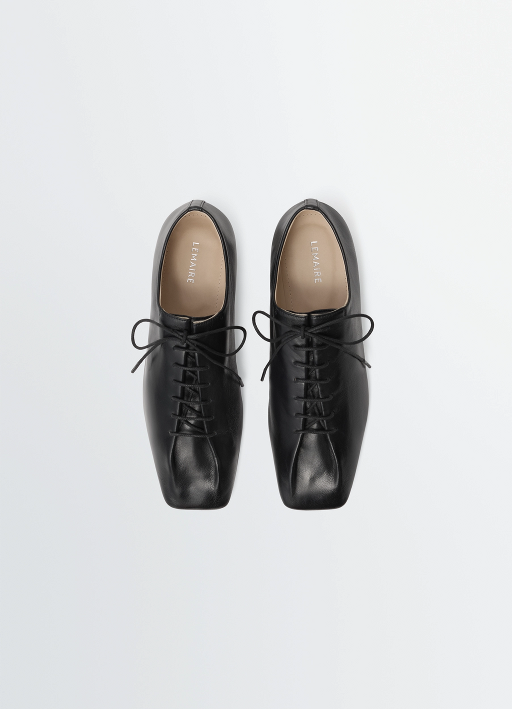 SOURIS FLAT CLASSIC DERBIES IN LEATHER - Black - Shiny Nappa Lamb