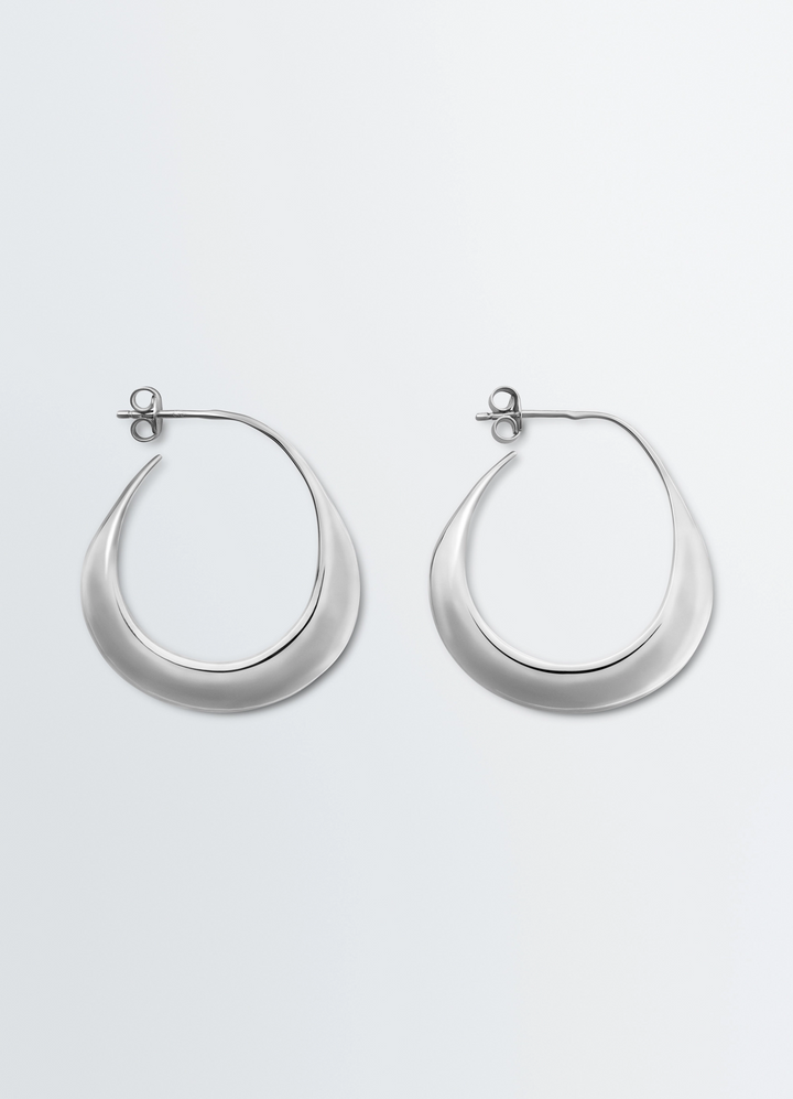 HOOPS DROP EARRINGS IN SILVER - Silver - Rhodium Silver - Women