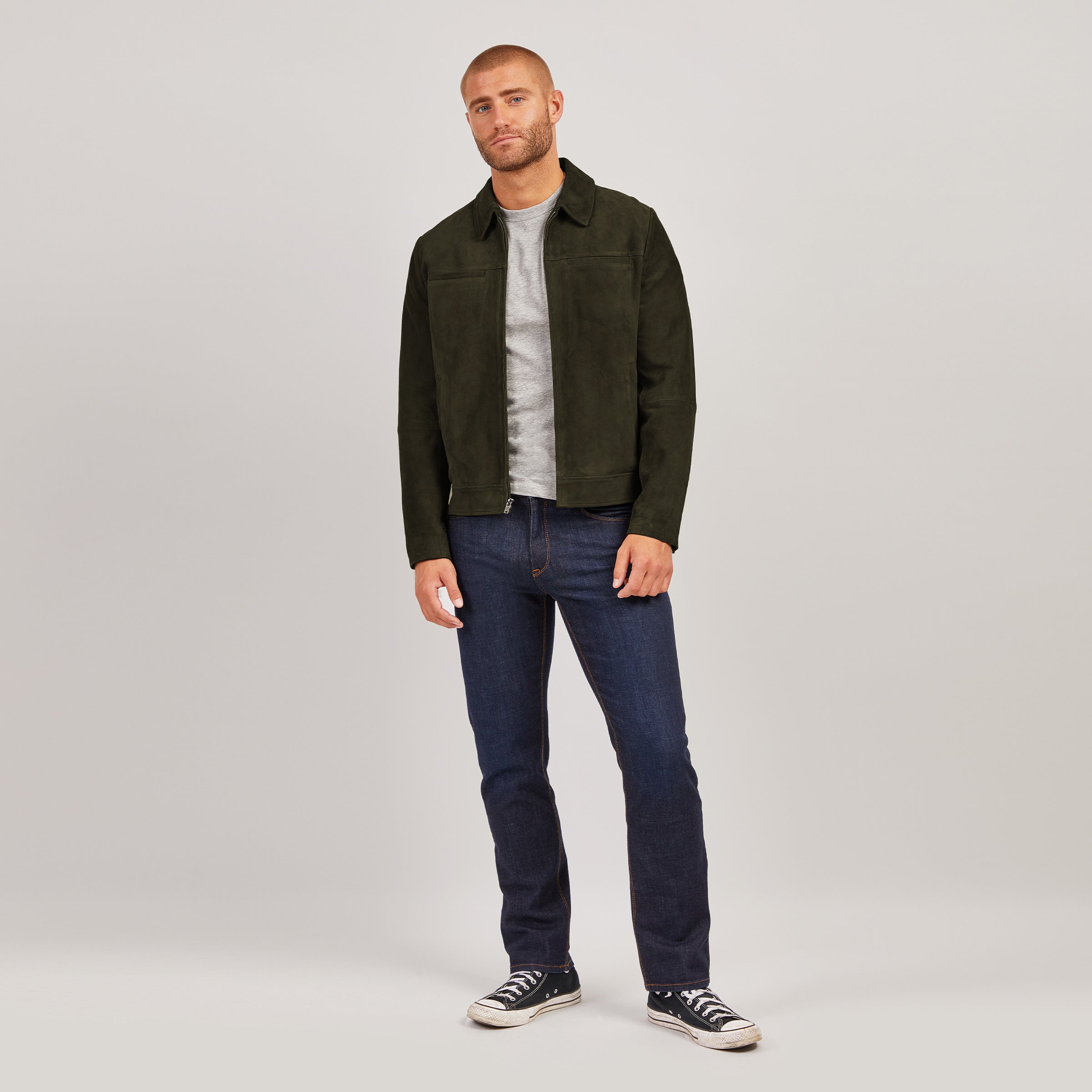 Men's Suede Trucker Jacket - Mott & Bow
