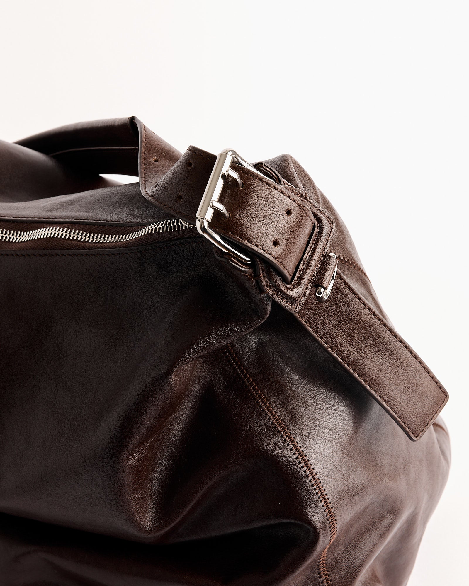 Belted Hobo Bag in Espresso