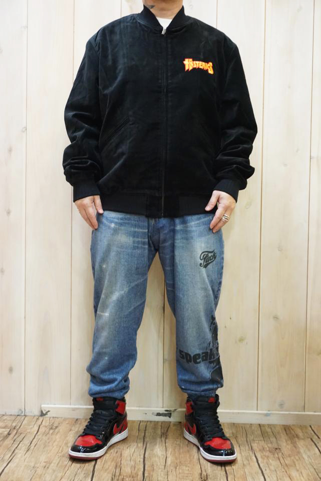 雰囲気抜群❗️】90's HYSTERIC GLAMOUR 黒 装飾 スカジャン HYSTERIC
