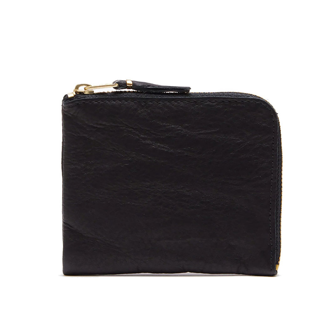 COMME des GARCONS L字型 ZIPウォレット Washed ブラック(Washed