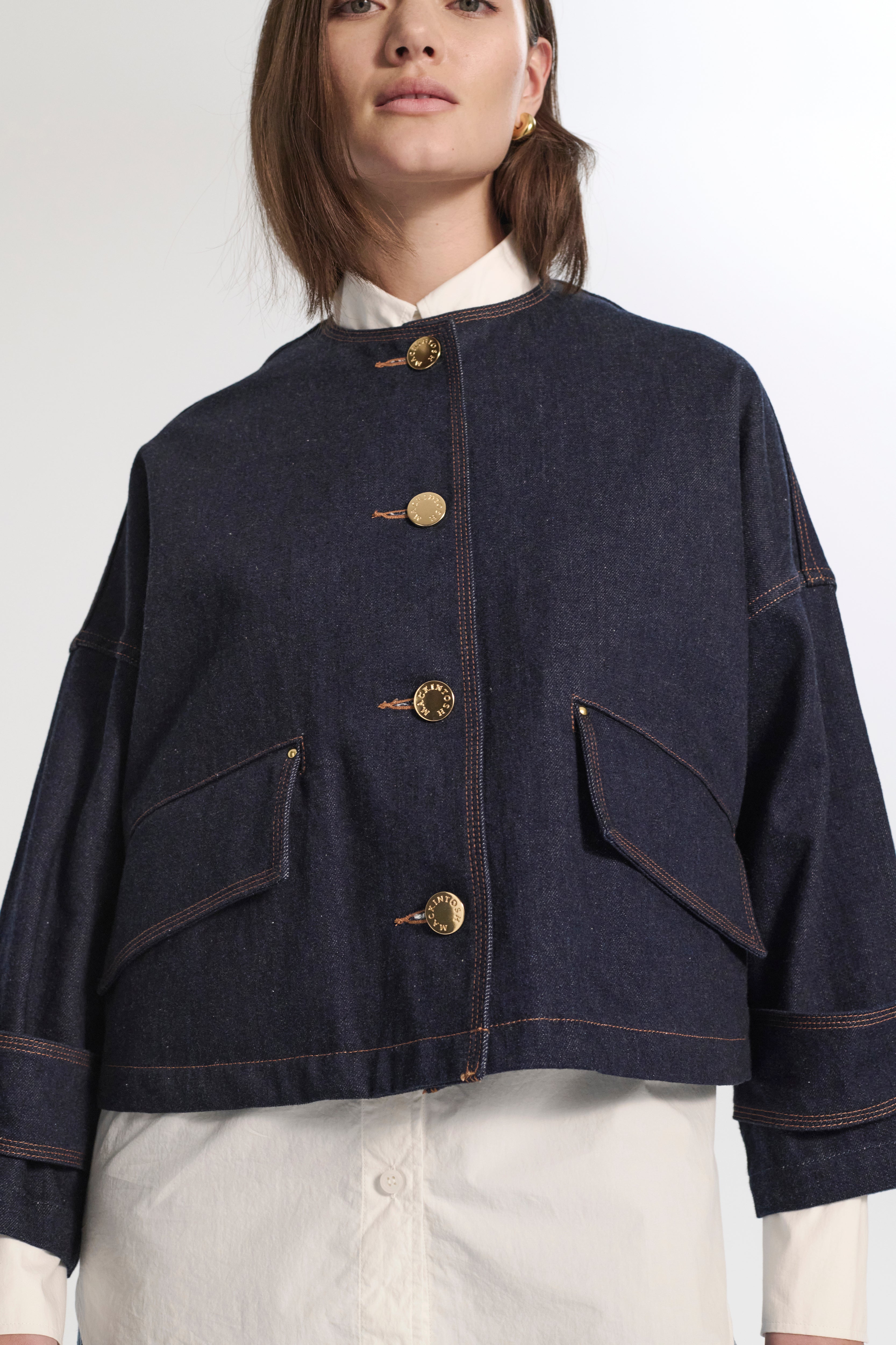 ウィメンズ HUMBIE JACKET - ノーカラーデニムジャケット – Mackintosh