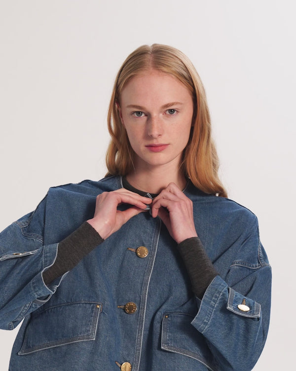 ウィメンズ HUMBIE JACKET - ノーカラーデニムジャケット – Mackintosh