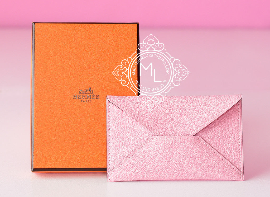 Hermes Sakura Chevre Mysore Envelope Card Case Holder – MAISON de LUXE