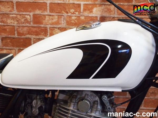 SR400タンク デカール ステッカー MCDtypeHCE 黒 / マニアックコレクション