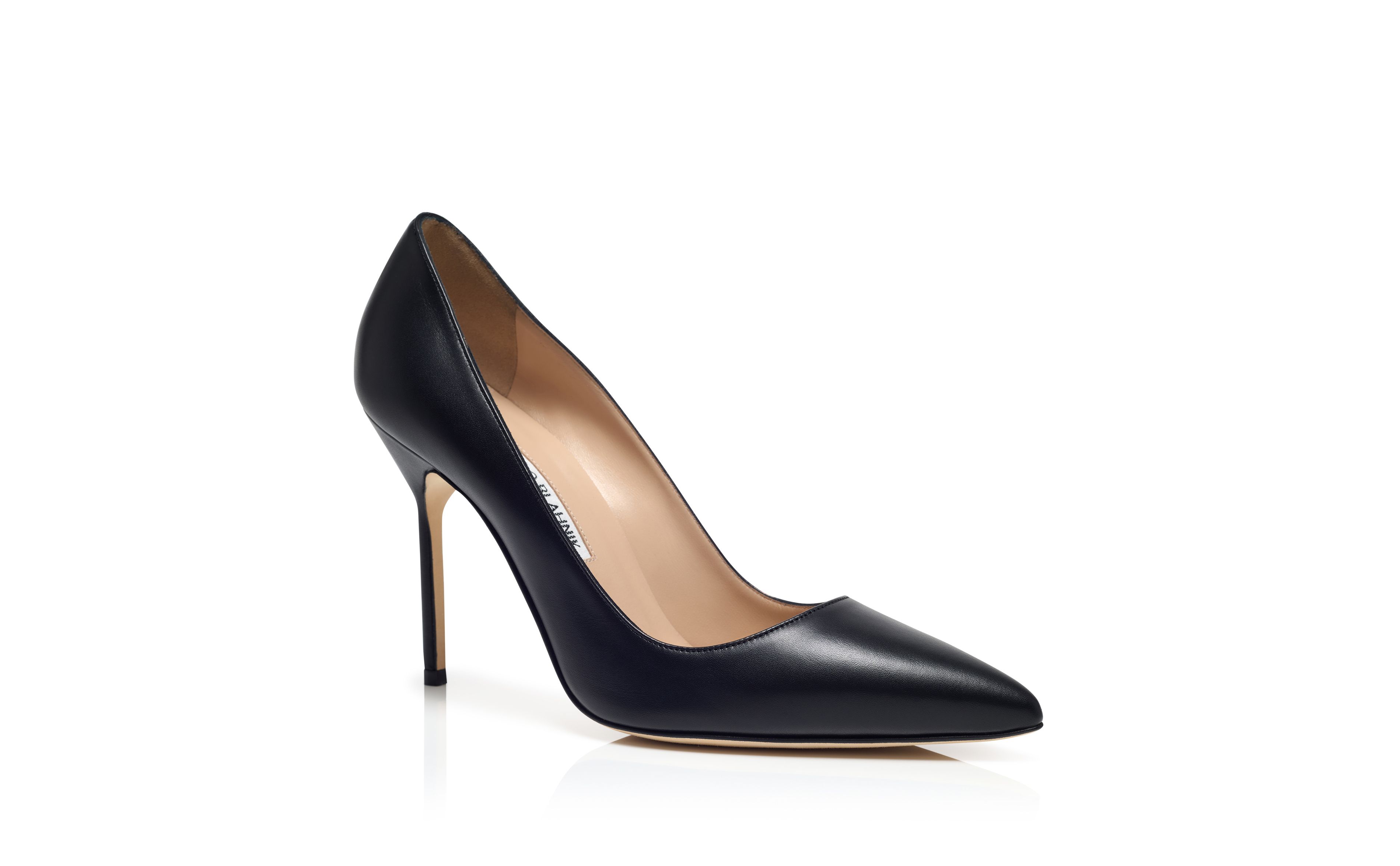 BB | Black Nappa Leather Pointed Toe Pumps | Manolo Blahnik